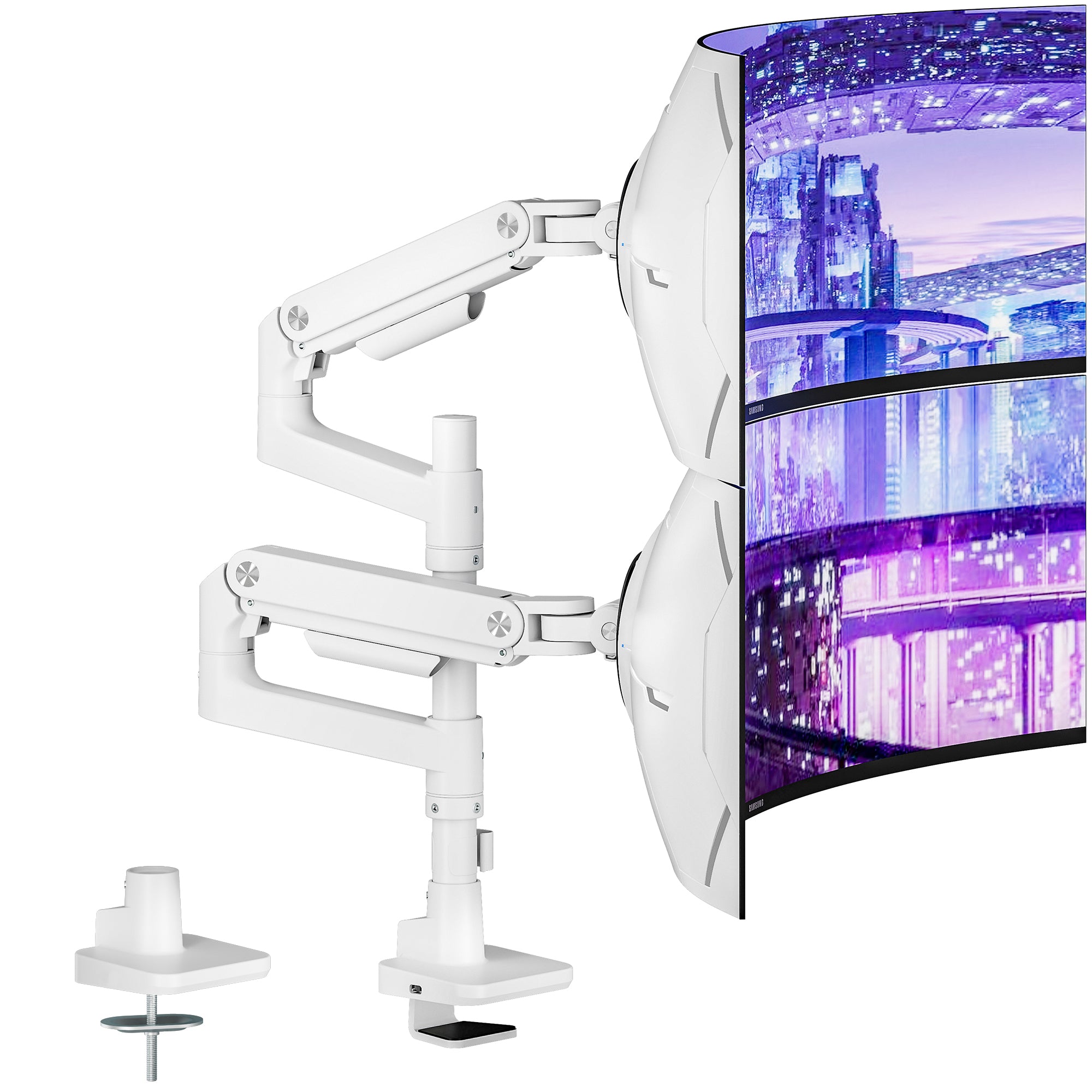 ARES WING | Dual Monitor Stand | GDT1004P-2WH ARES WING | Dual Monitor Stand | GDT1004P-2WH