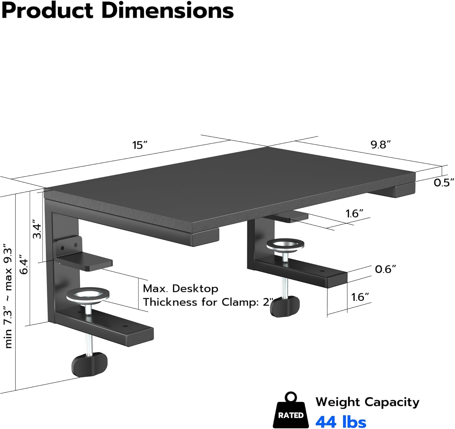 ARES WING | Desk Extender Shelf | GOG1001SBK ARES WING
