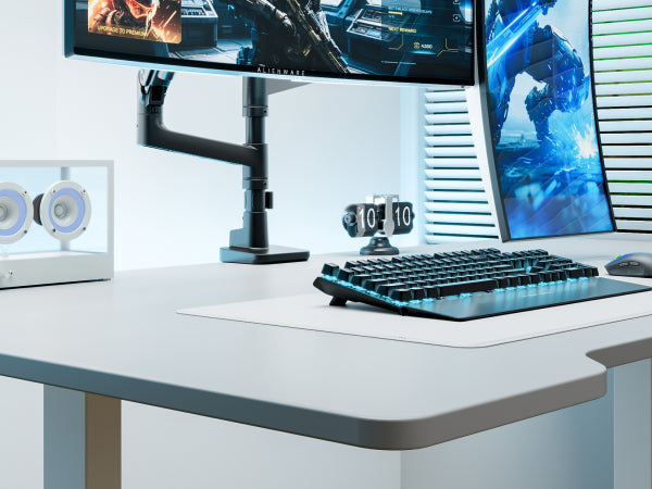 Tall Dual Monitor Arm Desk Mount, Black | GDT1004P-2BK-H – ARES WING