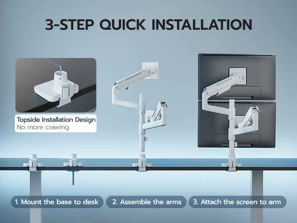 Dual Monitor Mount for Ultrawide Monitors | GDT1003P-2WH – ARES WING
