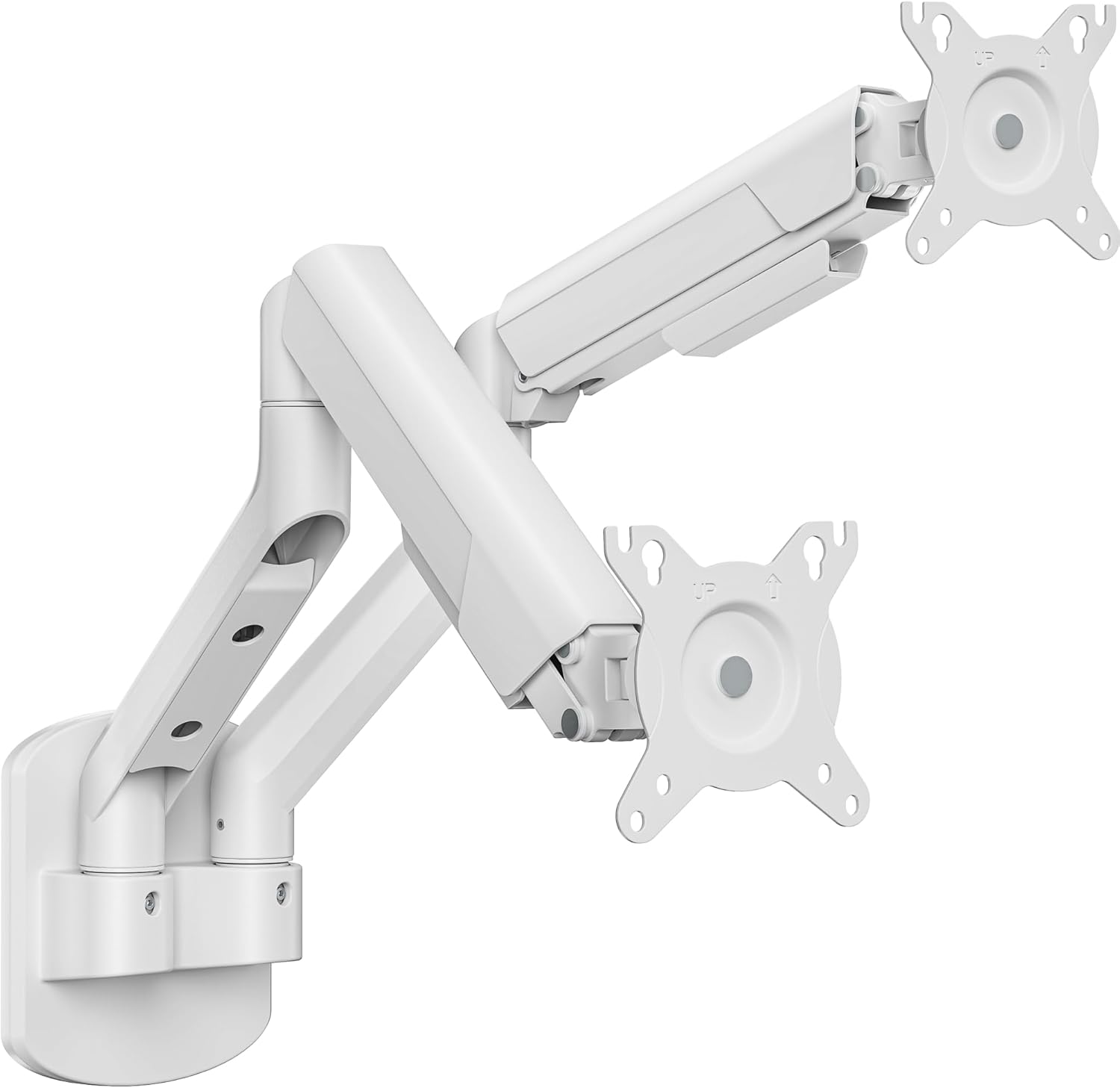 ARES WING Dual Monitor Wall Mount for 17-35 Inch Ultrawide Screens, Heavy Duty Monitor Arm Up to 26.4 lbs, Fully Adjustable Wall Mount, VESA 75x75/100x100 Compatible, White