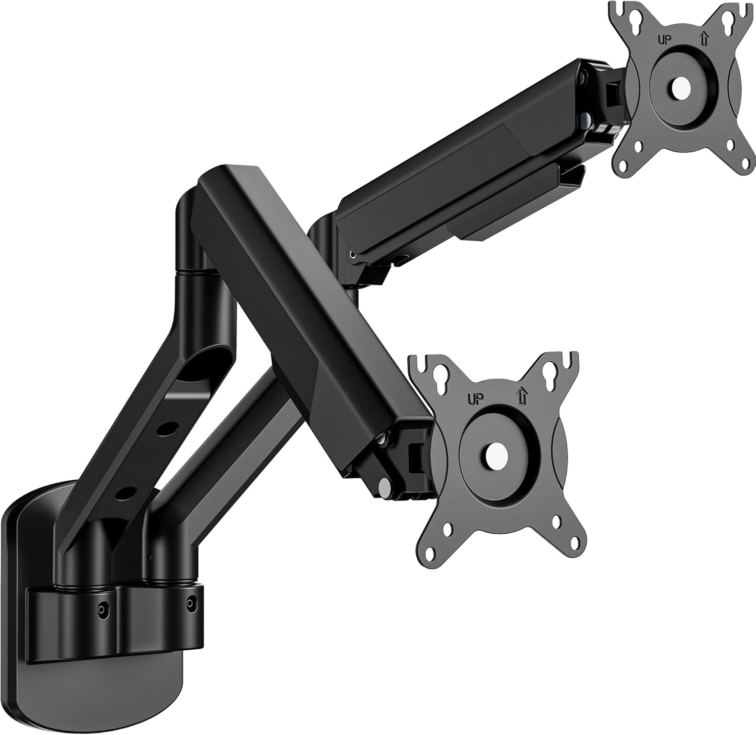 ARES WING Dual Monitor Wall Mount for 17-35 Inch Ultrawide Screens, Heavy Duty Monitor Arm Up to 26.4 lbs, Fully Adjustable Wall Mount, VESA 75x75/100x100 Compatible, Black