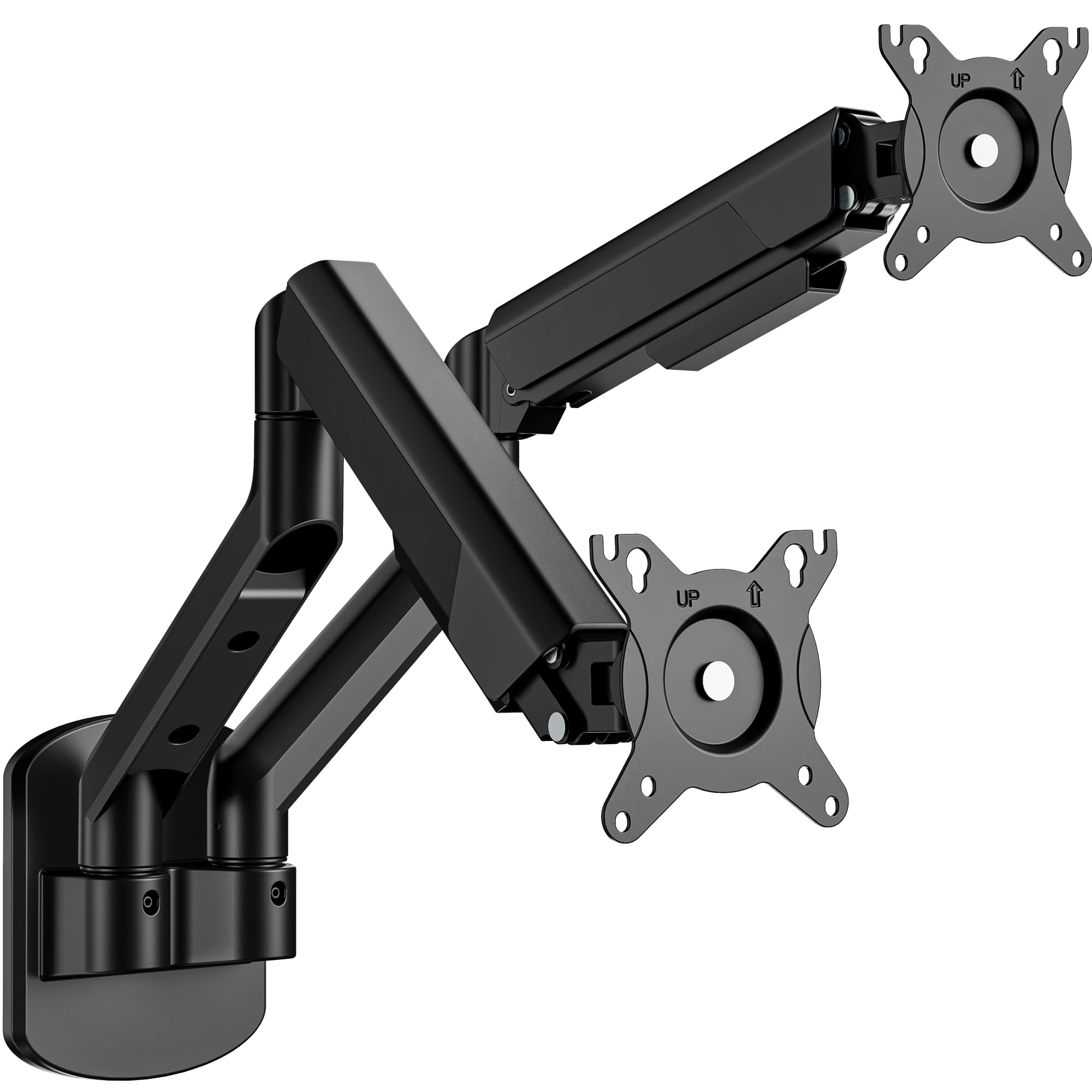 ARES WING Dual Monitor Wall Mount for 17-35 Inch Ultrawide Screens, Heavy Duty Monitor Arm Up to 26.4 lbs, Fully Adjustable Wall Mount, VESA 75x75/100x100 Compatible, White