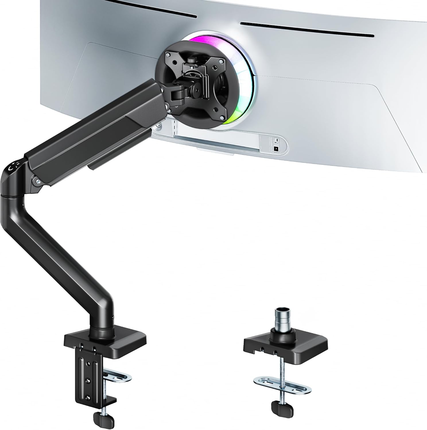 ARES WING Heavy Duty Single Monitor Arm - Fully Adjustable Monitor Mount for 17