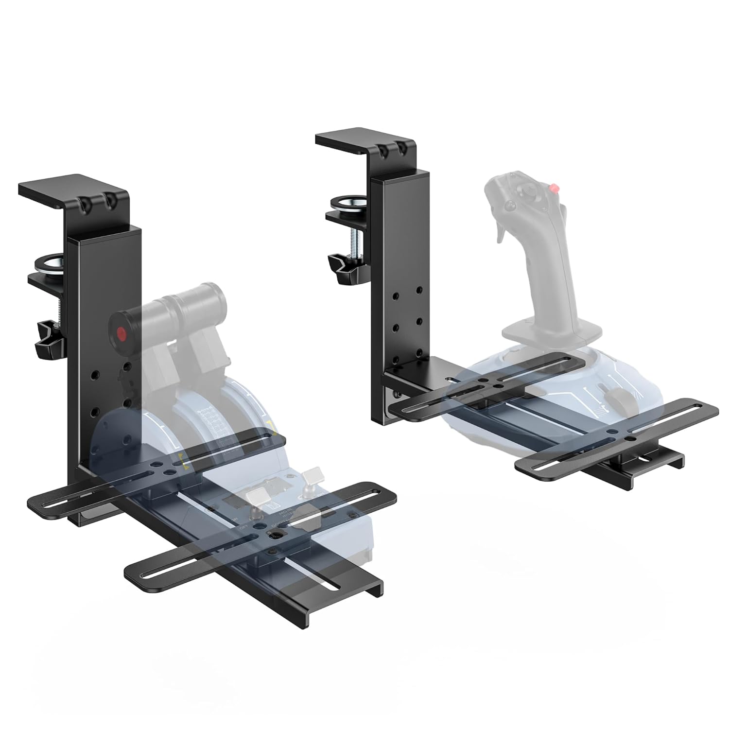 ARES WING Hotas Mount - Throttle Hotas Flight Stick Mount, Joystick Desk Mount for Flight Sim Game, for X52/X52 Pro/X56 T16000M/HOTAS Thrustmaster T-Flight HOTASVKB Gladiator NXT/VPC (2PCS)