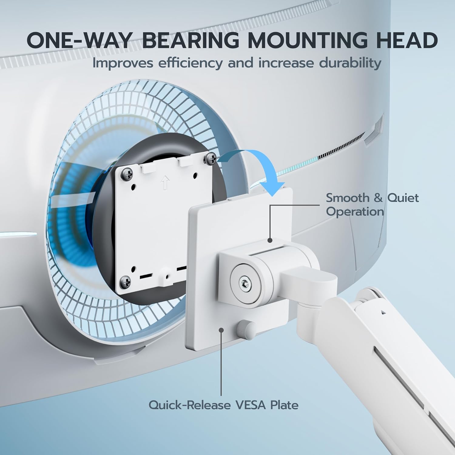 ARES WING Dual Monitor Mount for 17-49 Inch Ultrawide Heavy Duty Curved Screen, Computer Monitor Arm Desk Mount, Gas Spring Adjustable Dual Monitor Stand for Desk, White