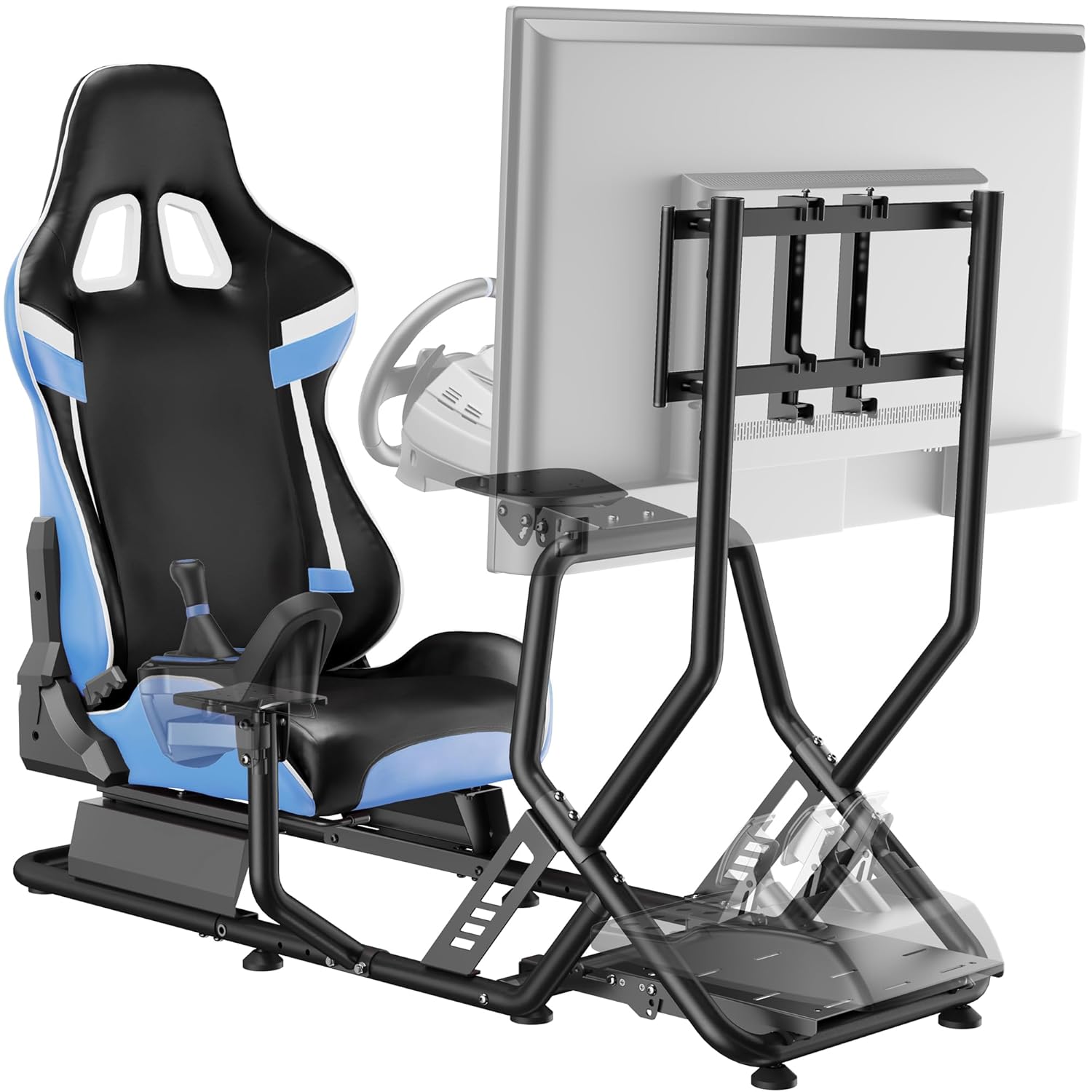 ARES WING Sim Racing Cockpit with Monitor Mount, Wheel Stand with Seat, Simulator Compatible with Fanatec, Thrustmaster, Logitech, Moza Racing Games on PS5, PS4, Xbox and PC