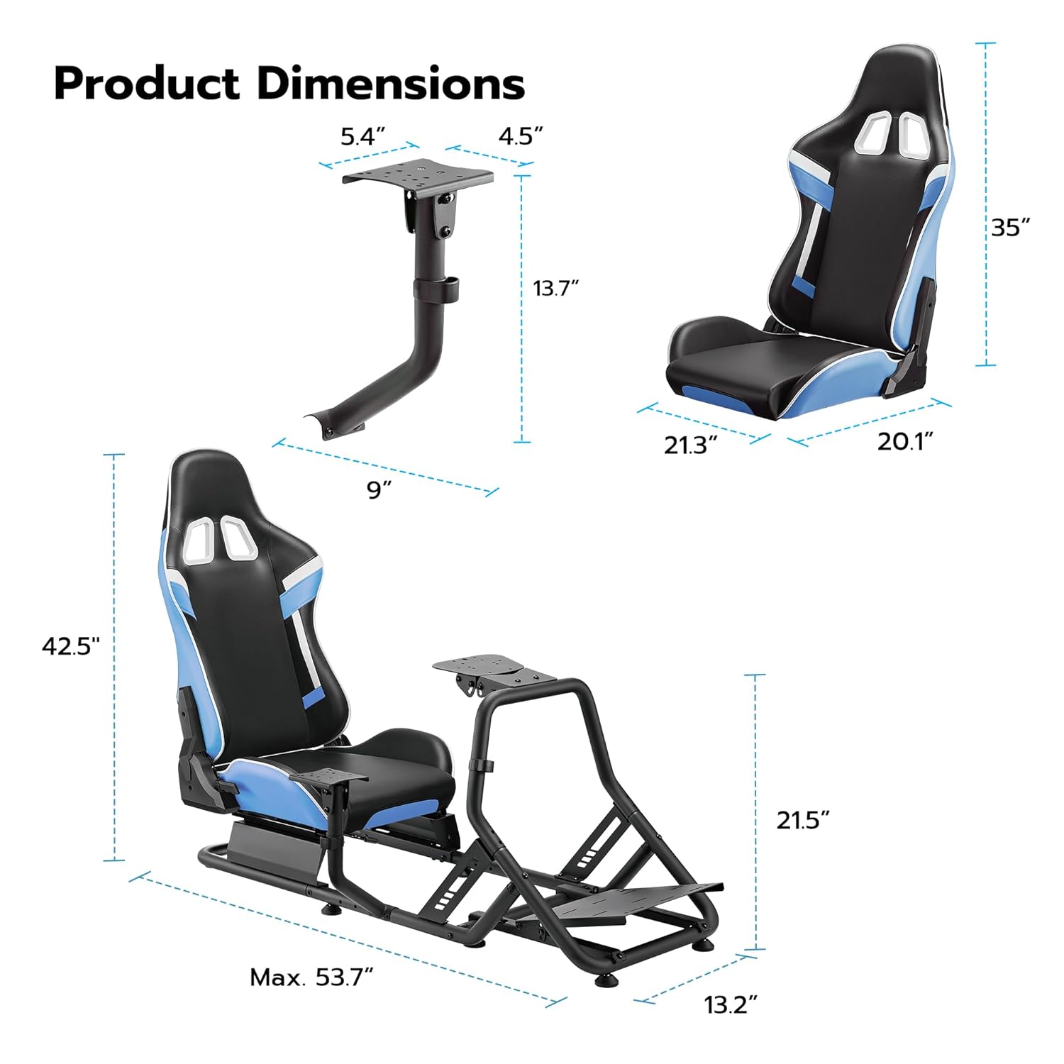 ARES WING Sim Racing Cockpit, Racing Wheel Stand with Seat, Formula and GT Racing Simulator Cockpit Compatible with Fanatec, Thrustmaster, Logitech, Moza Racing Games on PS5, PS4, Xbox and PC