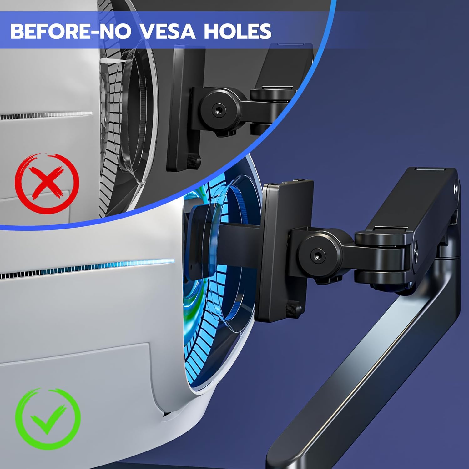 ARES WING Deep Recessed Monitor VESA Adapter Plate, Quick Attach VESA Mount Adapter for Samsung Odyssey Neo G9, G95NA, and Odyssey G9(Not Compatible with OLED Models), VESA 100x100
