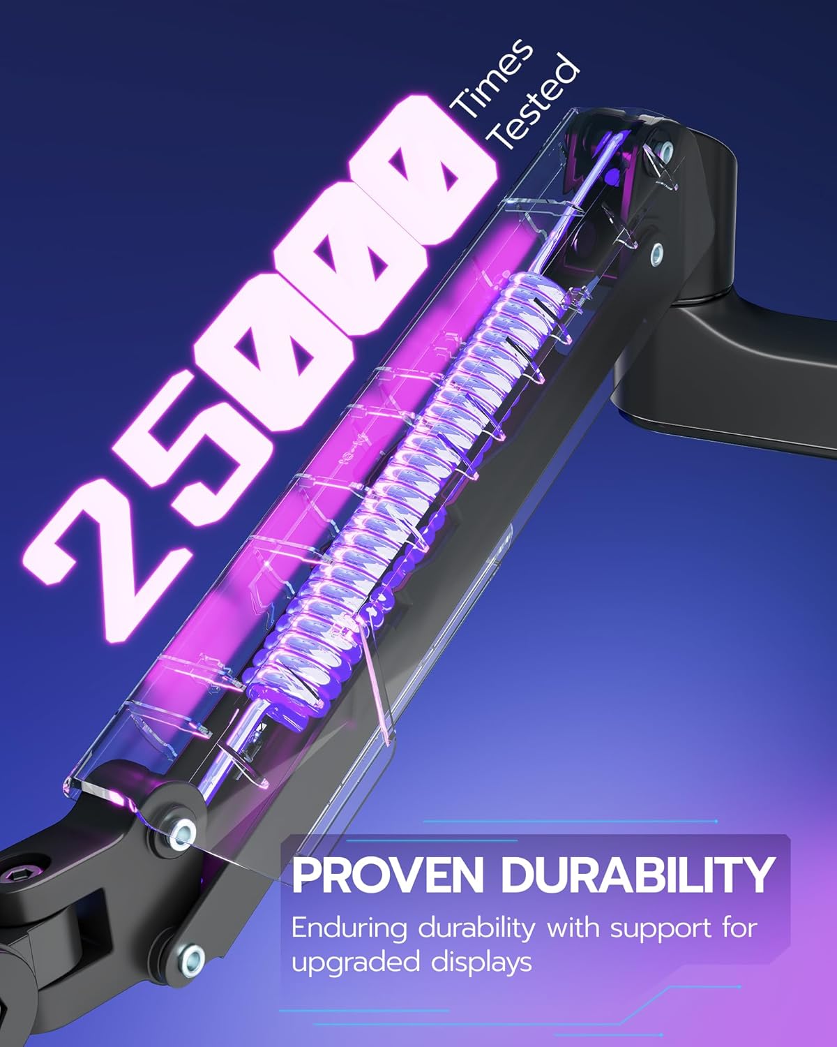 ARES WING Single Monitor Mount - Ultrawide Monitor Arm for 17 to 40 Inch Heavy Duty Curved Screen up to 26.4 lbs with Clamp/Grommet Desk Mount, 75/100 Vesa Mount, Black