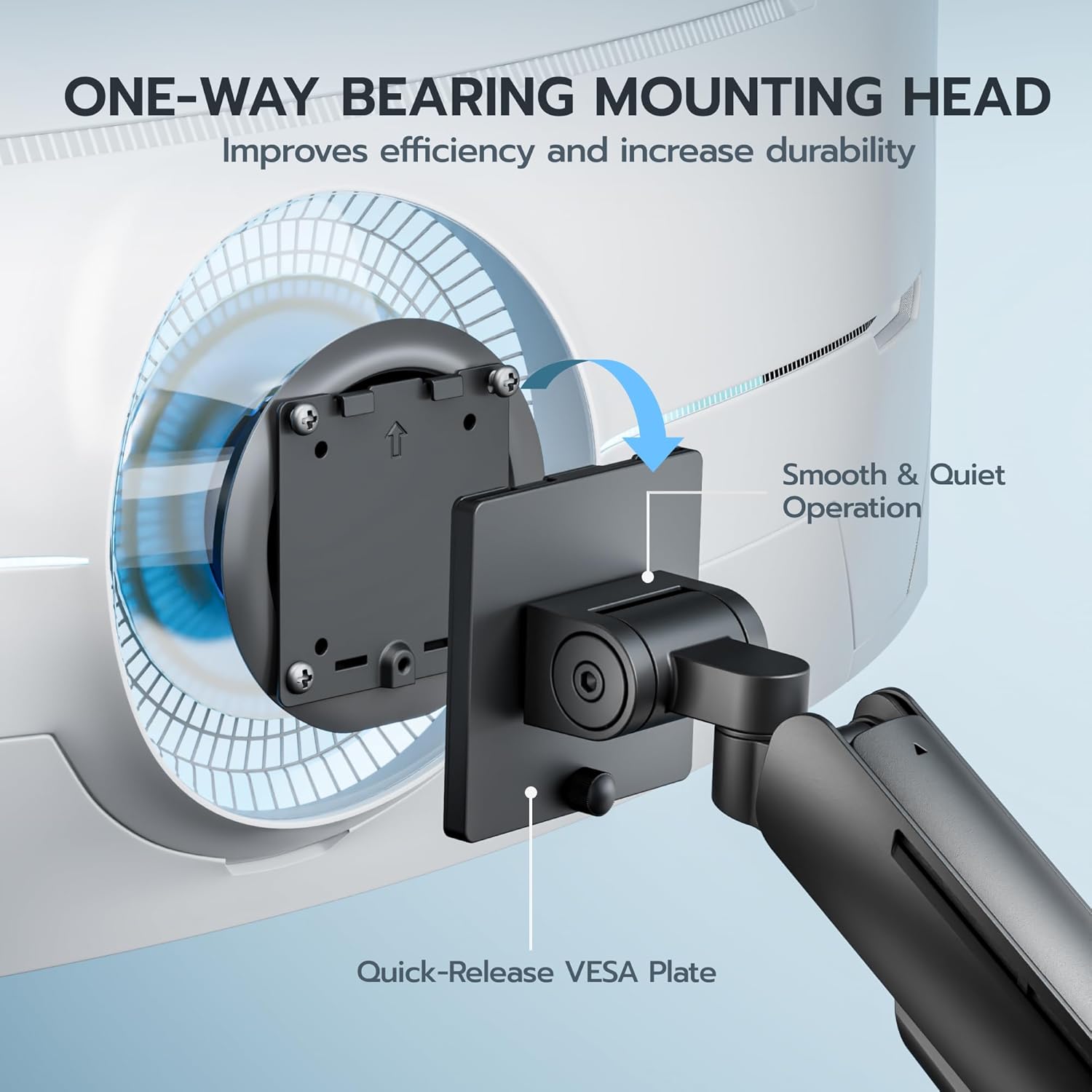 ARES WING Dual Monitor Mount for 17-49 Inch Ultrawide Heavy Duty Curved Screen, Computer Monitor Arm Desk Mount, Gas Spring Adjustable Vesa Stand, Black