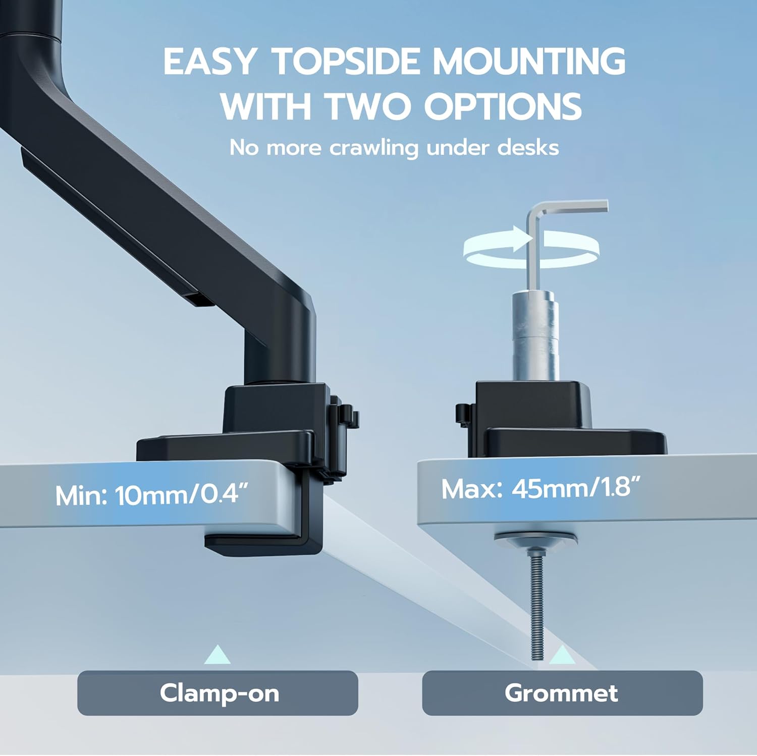 ARES WING Ultrawide Monitor Arm, Heavy Duty Single Monitor Mount for 13