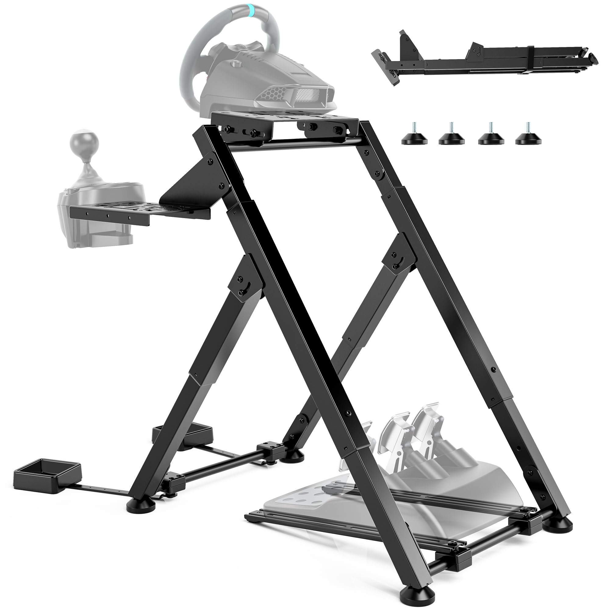 ARES WING Racing Wheel Stand, Racing Simulator Cockpit with Steering Wheel Shifter Pedal Mount, Foldable Sim Racing Cockpit Compatible with Logitech G29 G920 G923, Fanatec, Thrustmaster, Moza, Simagic