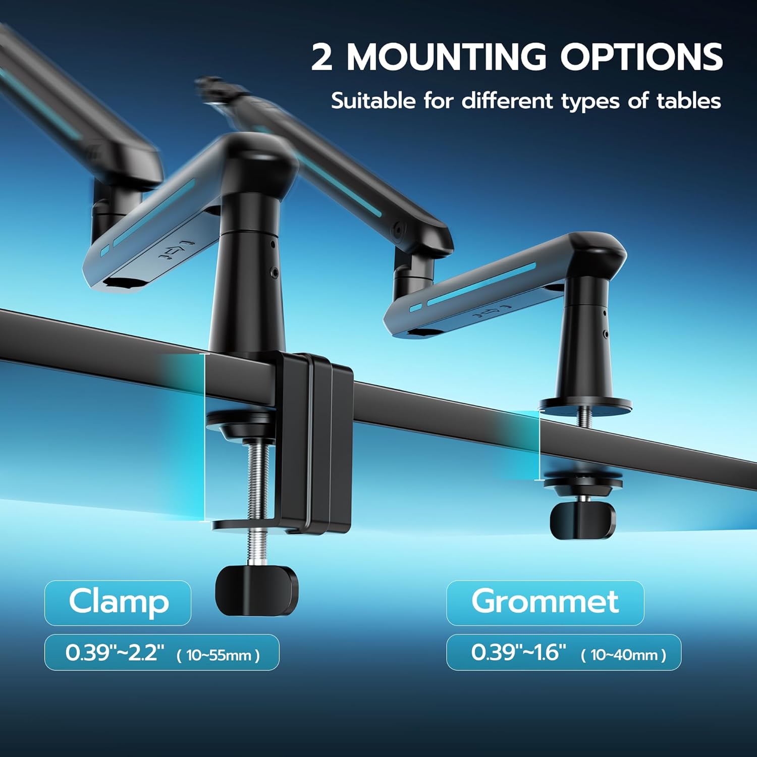 ARES WING Aluminum Low Profile Mic Arm with 4.4 lbs Load Capacity, Adjustable Microphone Boom Arm with 3/8” to 5/8” Screw Adapter, Desk Mount Mic Stand for Gaming Streaming Podcasting, Black