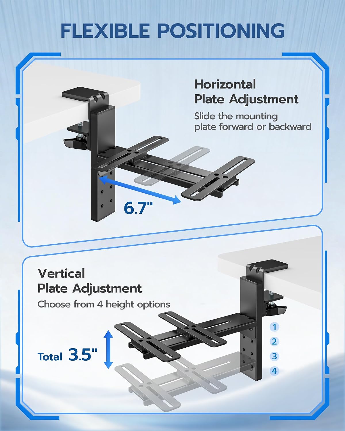ARES WING Hotas Mount - Throttle Hotas Flight Stick Mount, Joystick Desk Mount for Flight Sim Game, for X52/X52 Pro/X56 T16000M/HOTAS Thrustmaster T-Flight HOTASVKB Gladiator NXT/VPC (2PCS)