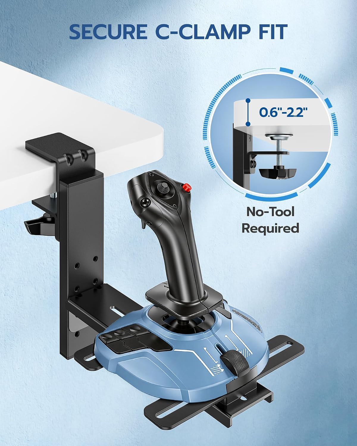 ARES WING Hotas Mount - Throttle Hotas Flight Stick Mount, Joystick Desk Mount for Flight Sim Game, for X52/X52 Pro/X56 T16000M/HOTAS Thrustmaster T-Flight HOTASVKB Gladiator NXT/VPC (2PCS)