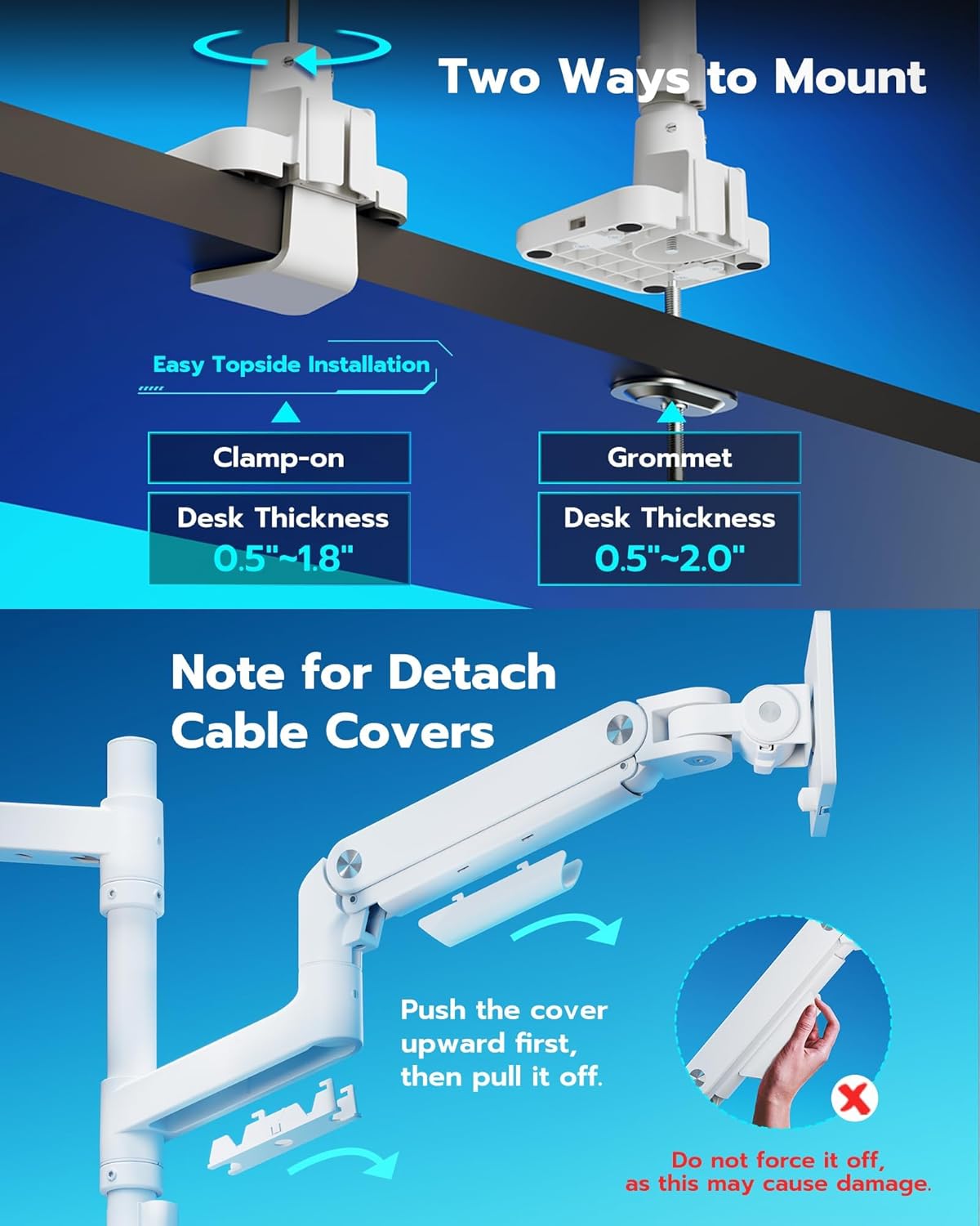 Dual Monitor Stand with USB Ports ARES WING