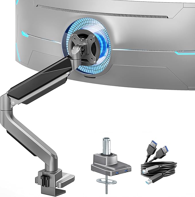 Single Monitor Arm with USB Ports ARES WING