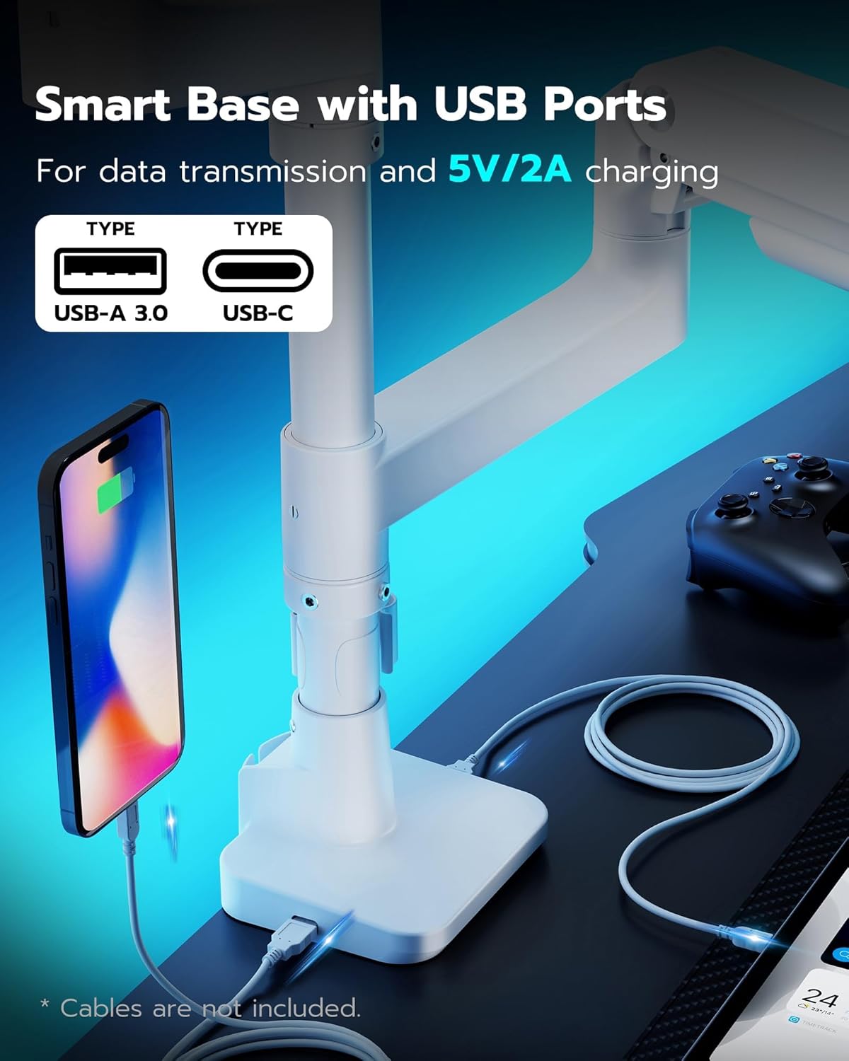 Dual Monitor Stand with USB Ports ARES WING