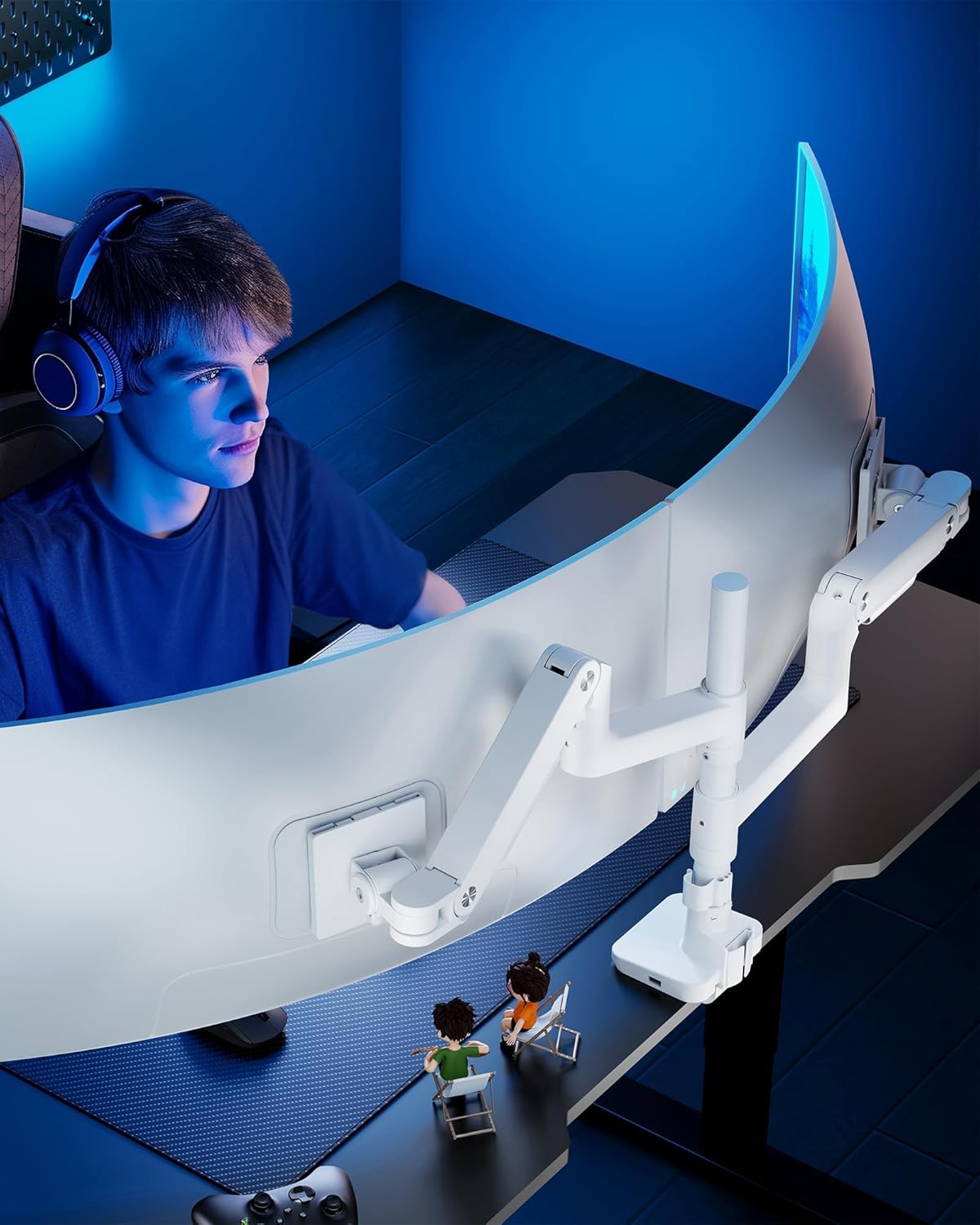 Dual Monitor Stand with USB Ports ARES WING