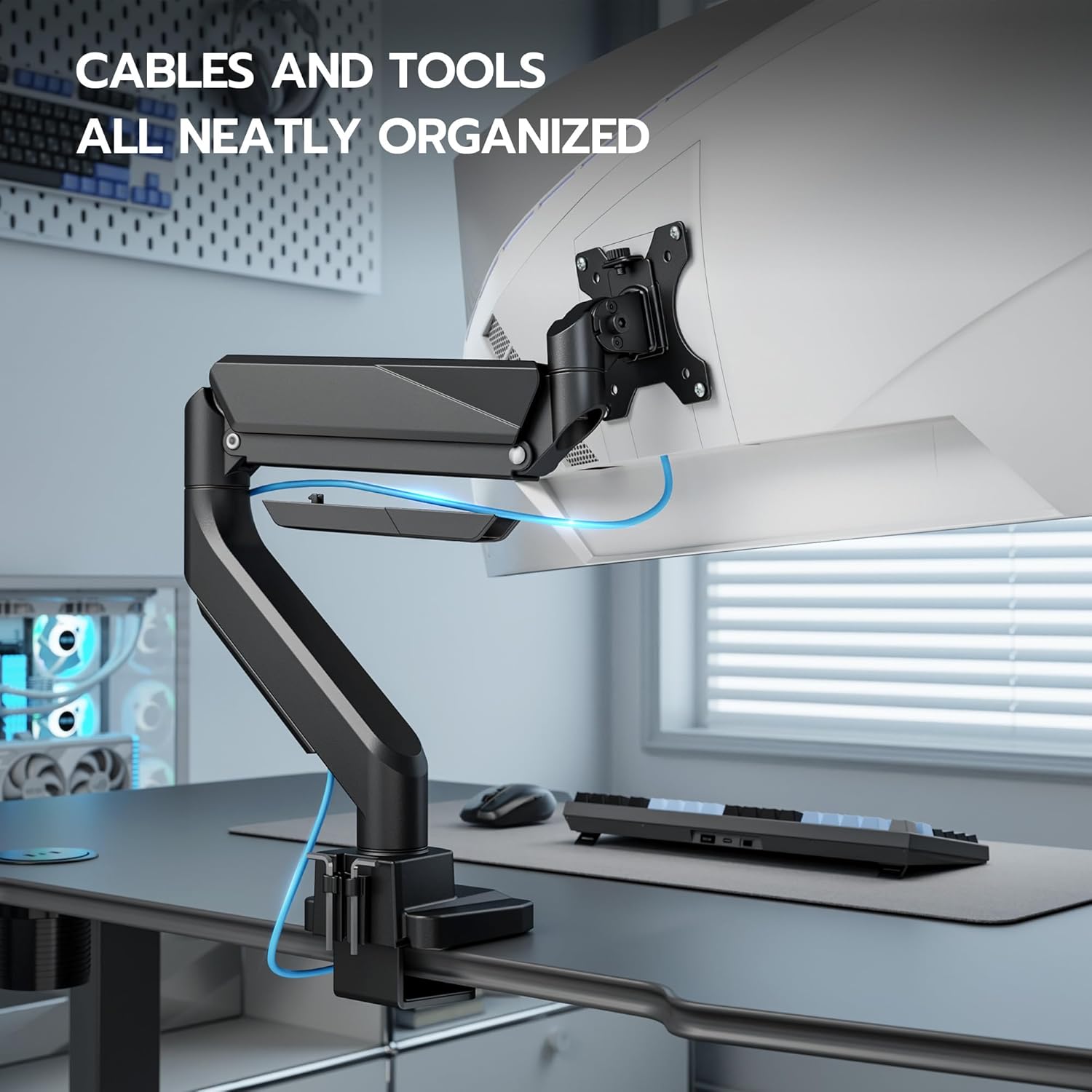 ARES WING Ultrawide Monitor Arm, Heavy Duty Single Monitor Mount for 13