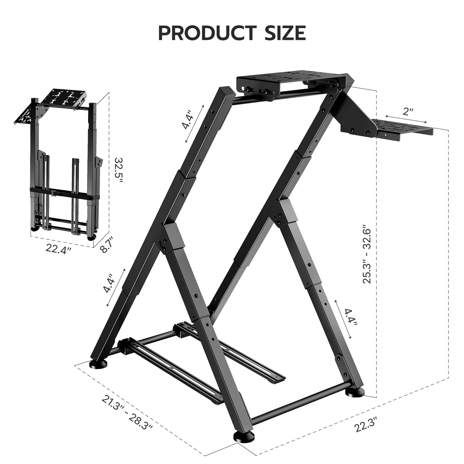 ARES WING Racing Wheel Stand, Racing Simulator Cockpit with Steering Wheel Shifter Pedal Mount, Foldable Sim Racing Cockpit Compatible with Logitech G29 G920 G923, Fanatec, Thrustmaster, Moza, Simagic
