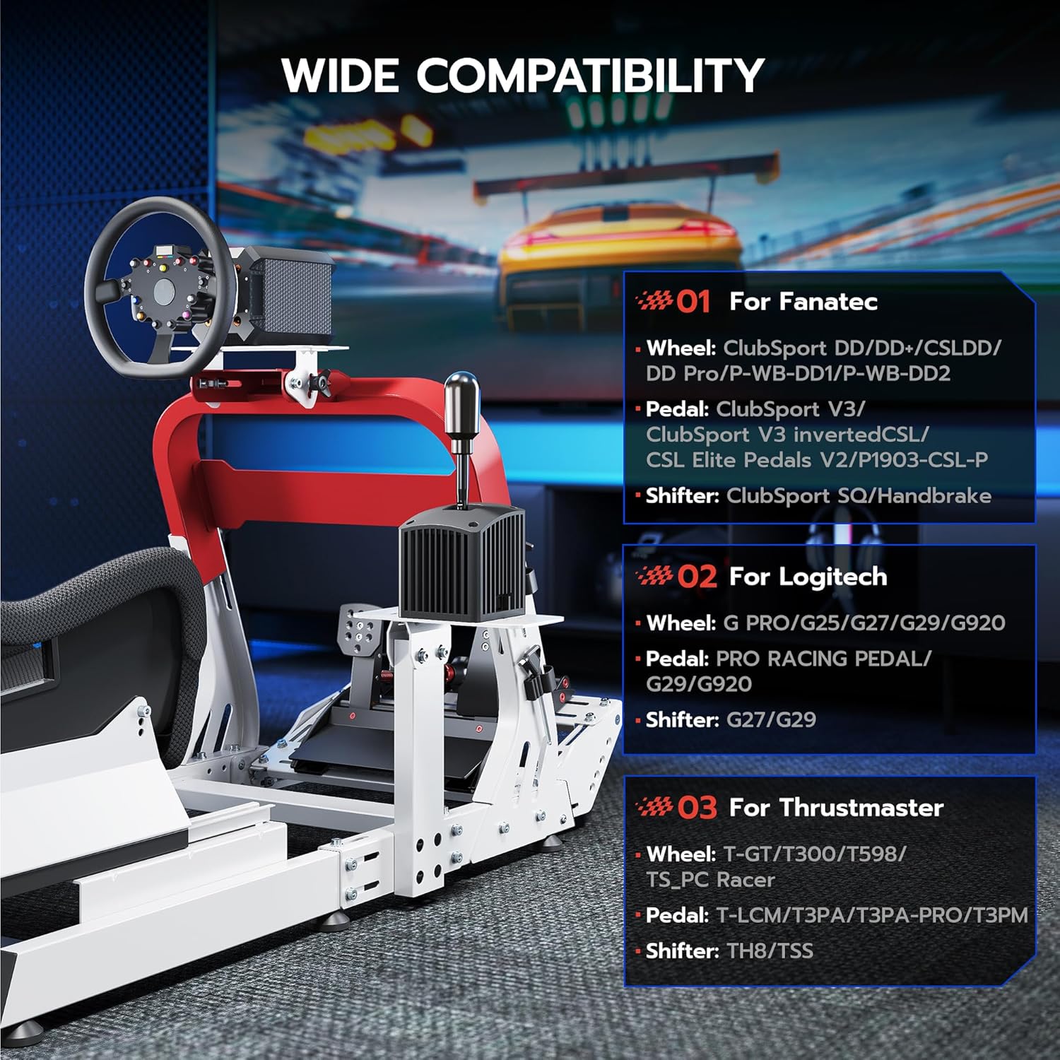 Premium Sim Racing Cockpit with Seat | GRS1008WH – ARES WING