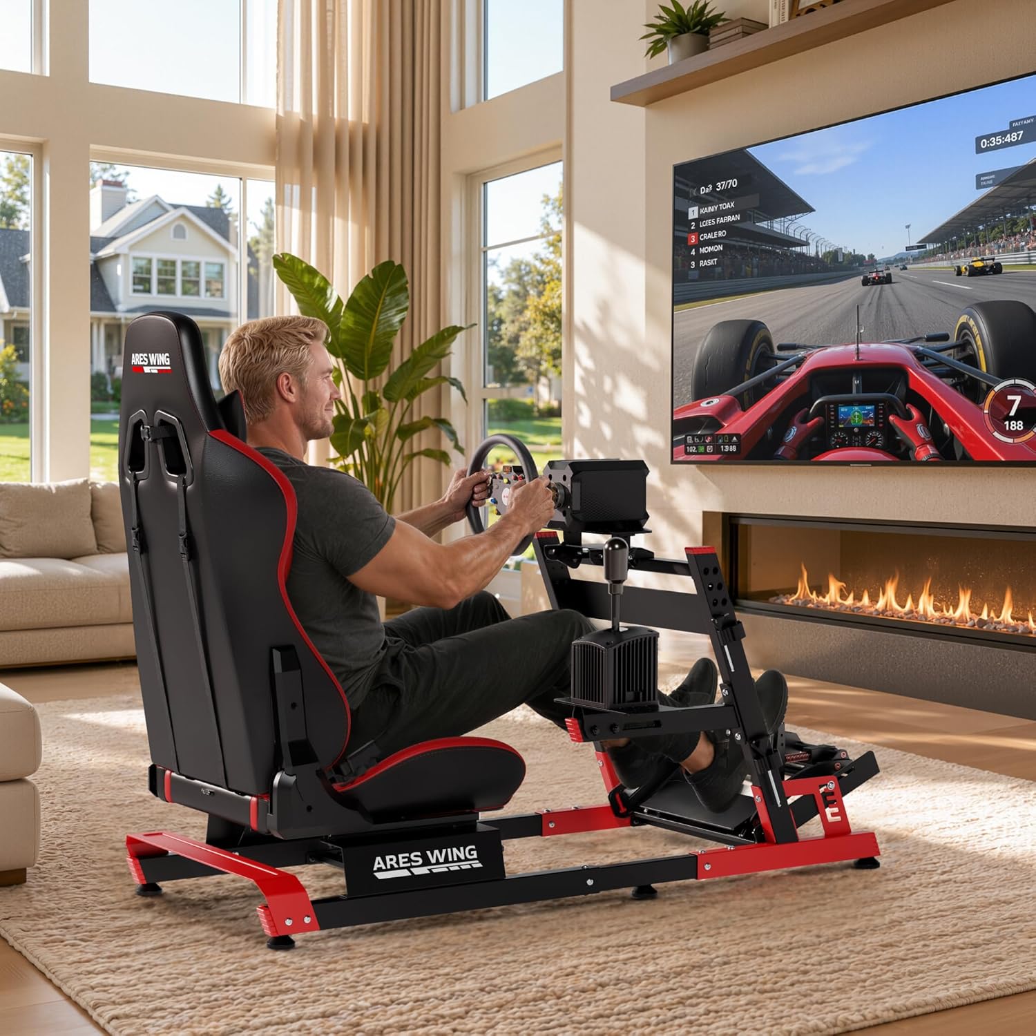 Sim Racing Cockpit with Seat ARES WING