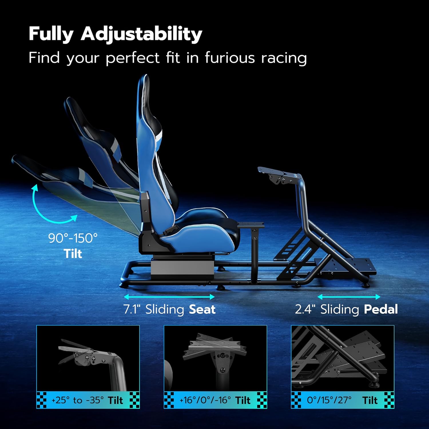 ARES WING Sim Racing Cockpit, Racing Wheel Stand with Seat, Formula and GT Racing Simulator Cockpit Compatible with Fanatec, Thrustmaster, Logitech, Moza Racing Games on PS5, PS4, Xbox and PC