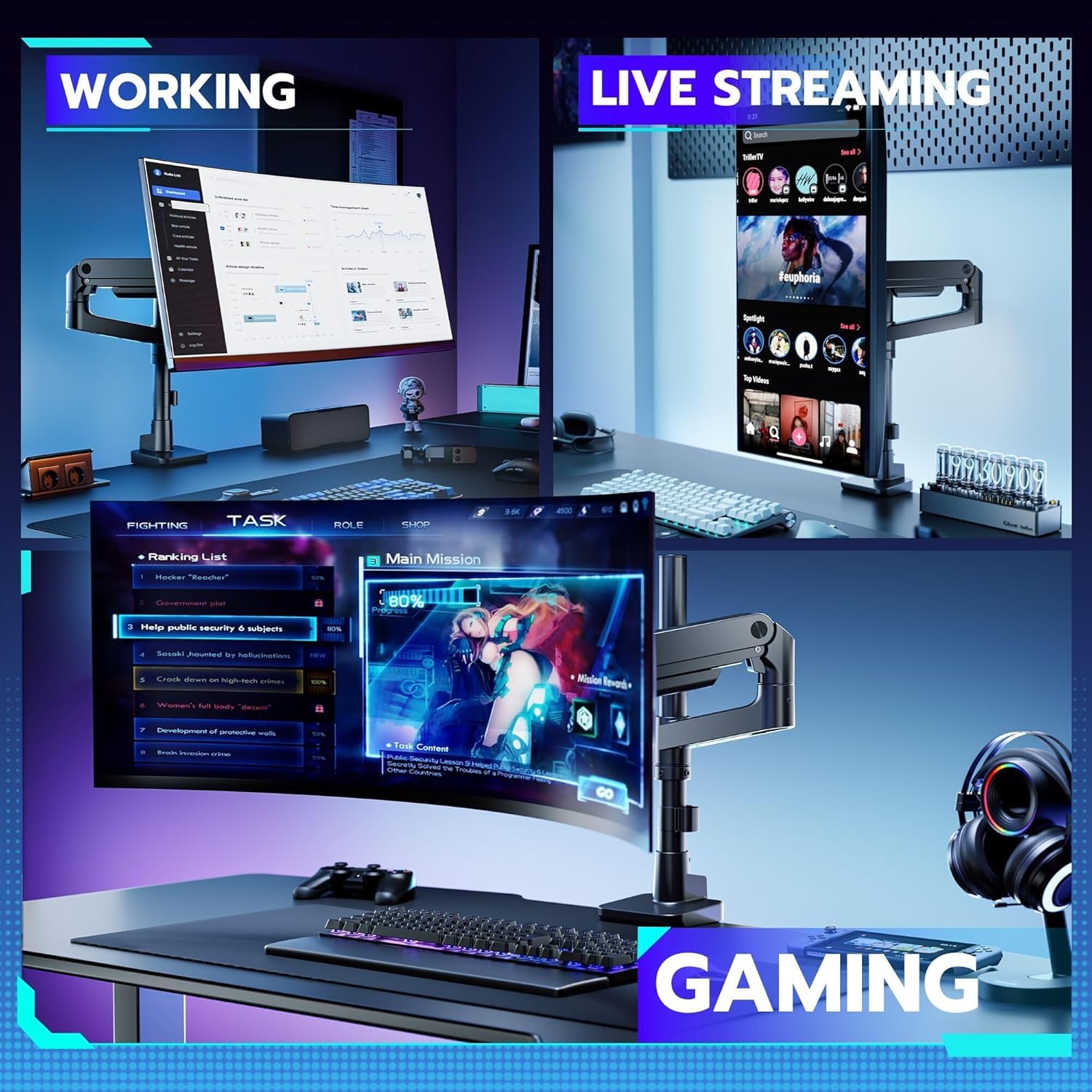 Heavy-Duty Monitor Mount ARES WING