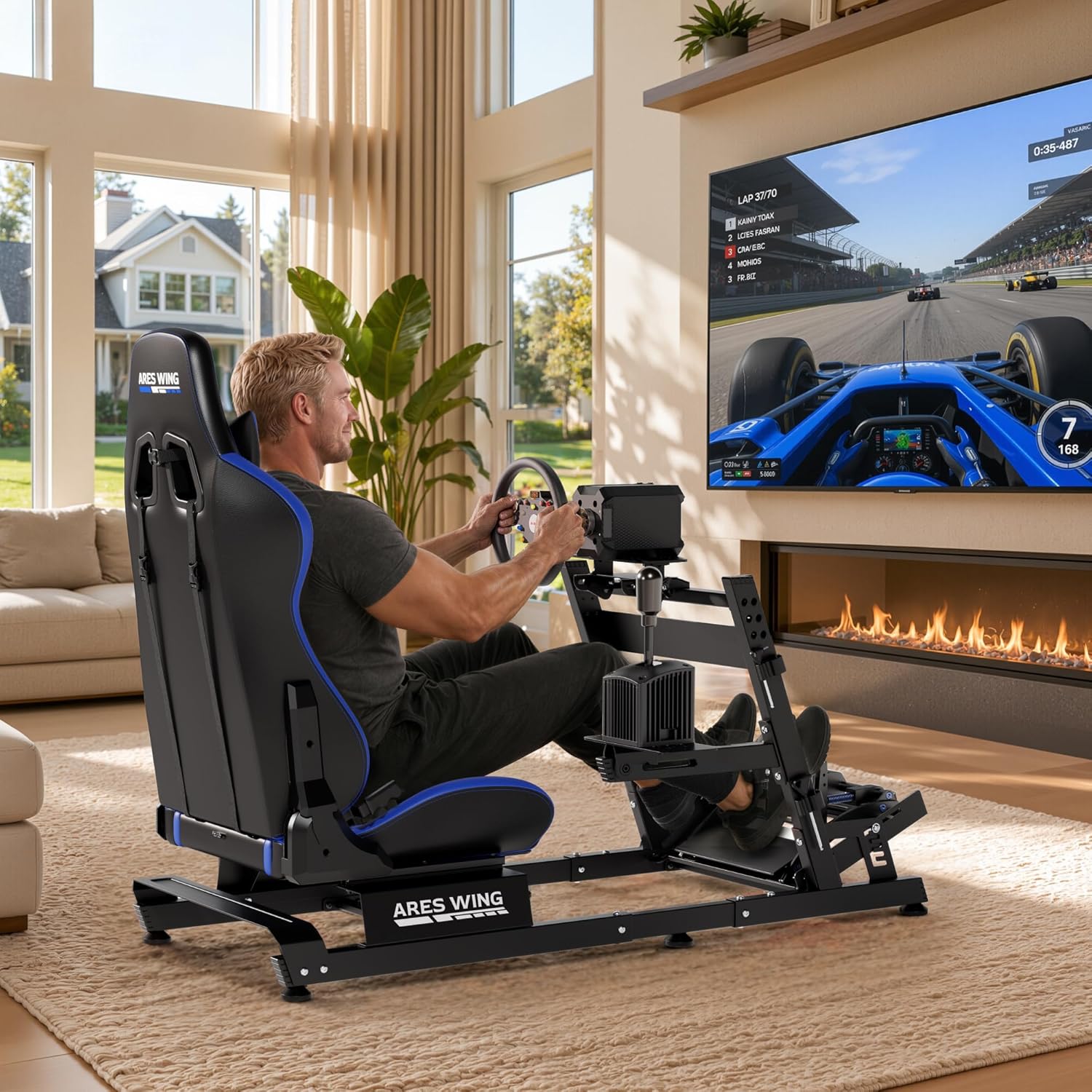 Sim Racing Cockpit with Seat ARES WING