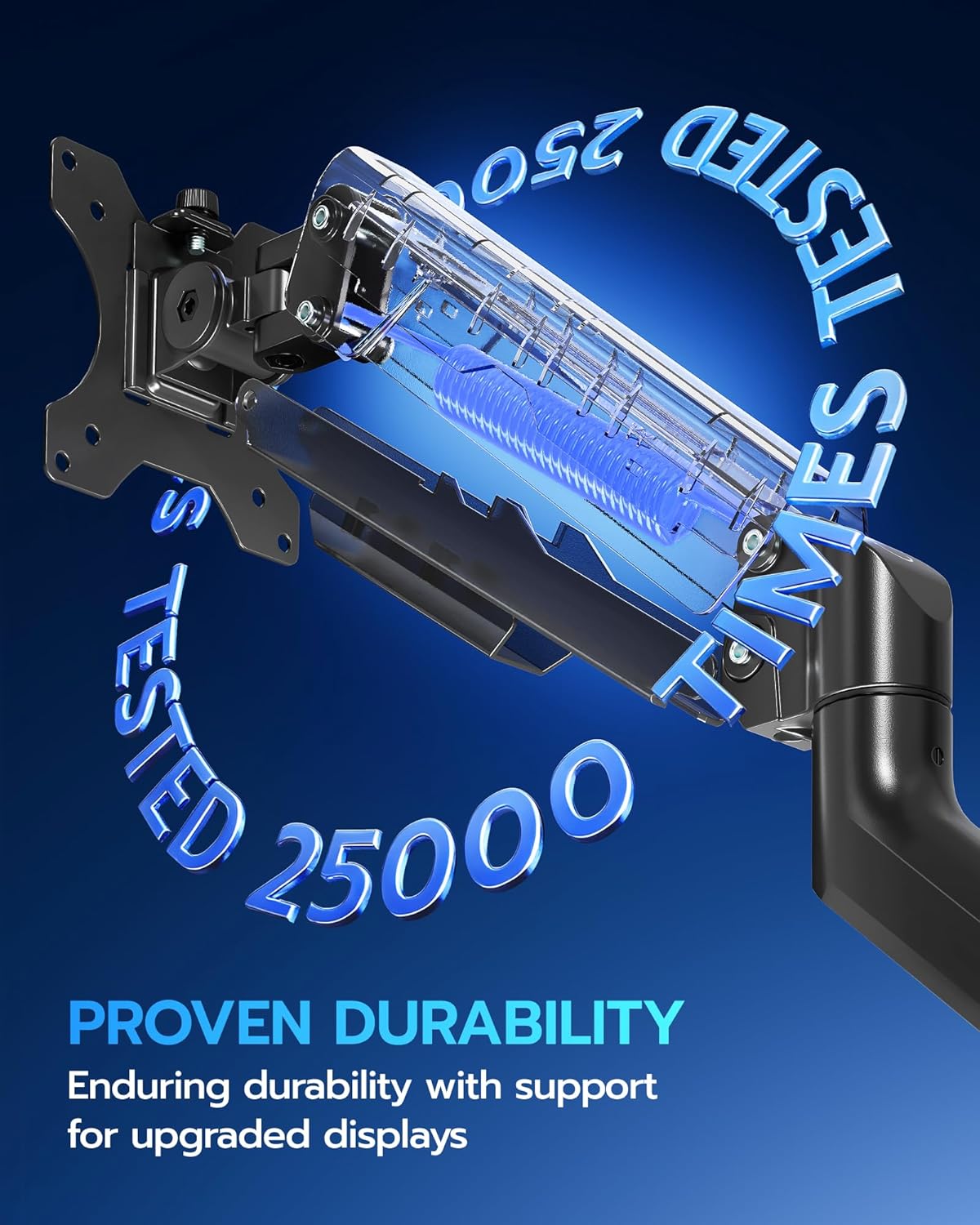 ARES WING Heavy Duty Single Monitor Arm - Fully Adjustable Monitor Mount for 17