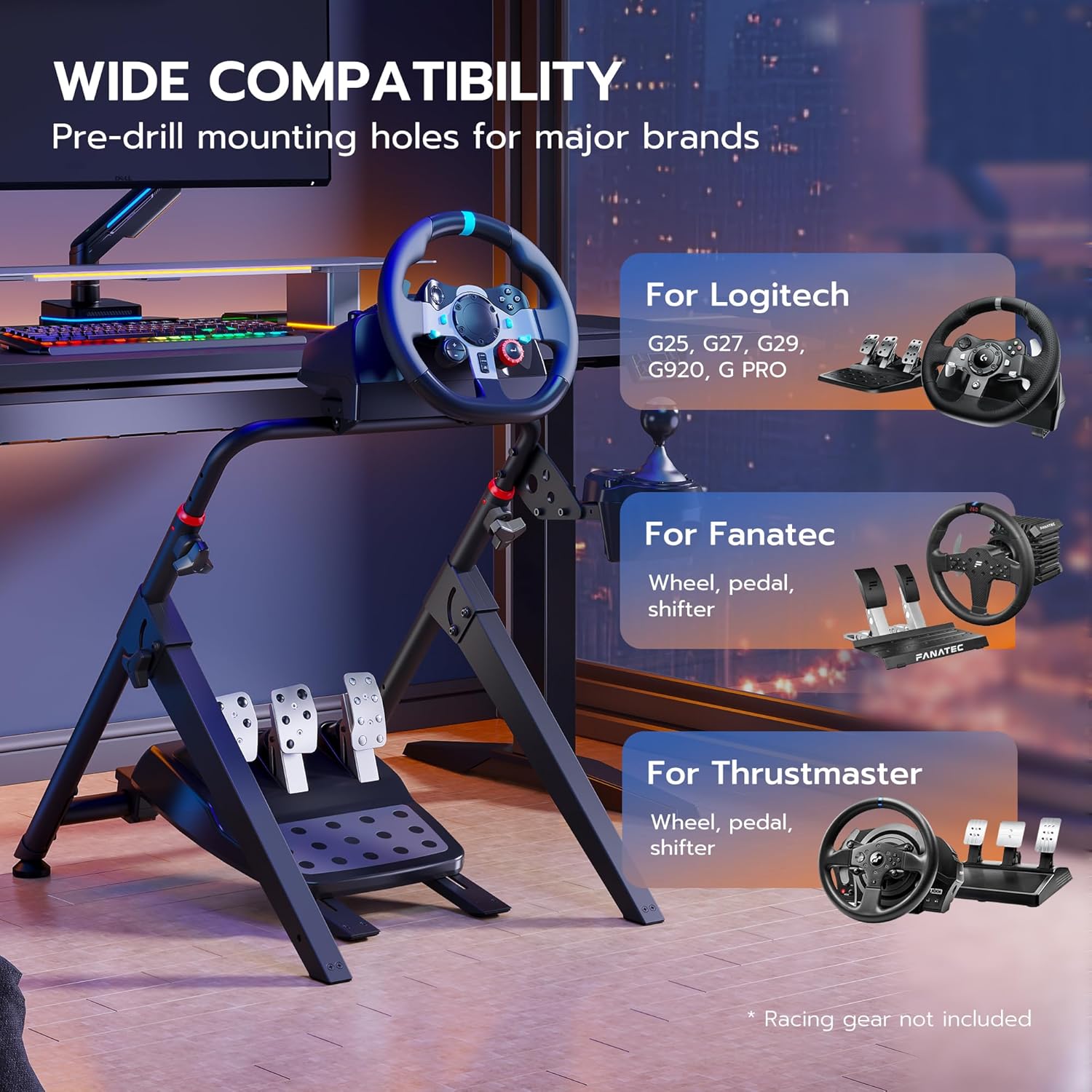 ARES WING Sim Racing Wheel Stand, Foldable Racing Simulator Cockpit, Formula and GT Sim Racing Cockpit Compatible with Fanatec, Thrustmaster, Logitech, Moza, Racing Games on PS5, PS4, Xbox and PC