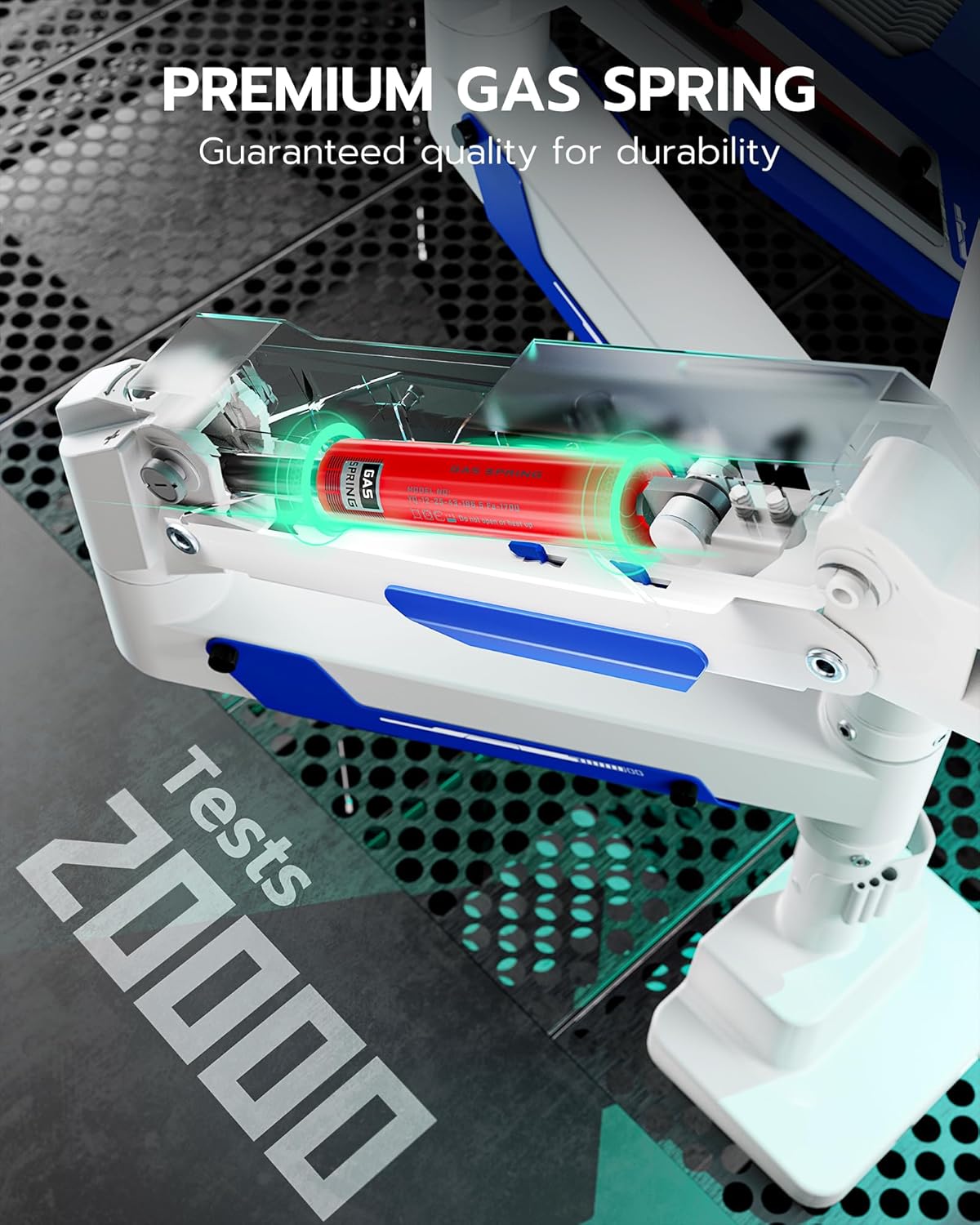 ARES WING Dual Monitor Mount, Adjustable Stacked Monitor Stand with USB A/C, Heavy Duty Gas Spring Monitor Desk Stand for 2 Monitors for 24-57 Inch Ultrawide Screen, 75/100/200 Vesa Mount, White