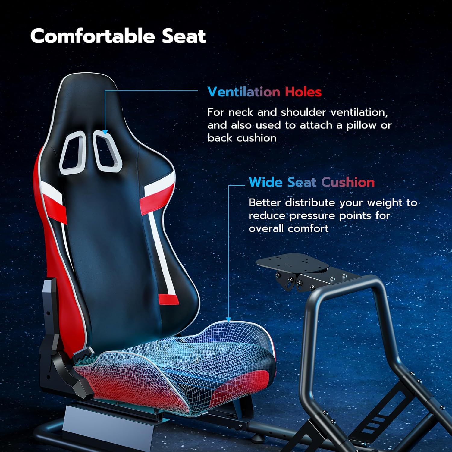 ARES WING Racing Simulator Cockpit with Seat, Formula and GT Sim Racing Cockpit Compatible with Fanatec, Thrustmaster, Logitech, Moza Racing Games on PS5, PS4, Xbox and PC