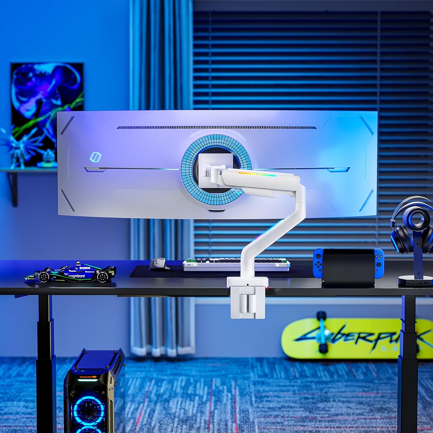 RGB Ultrawide Single Monitor arm ARES WING