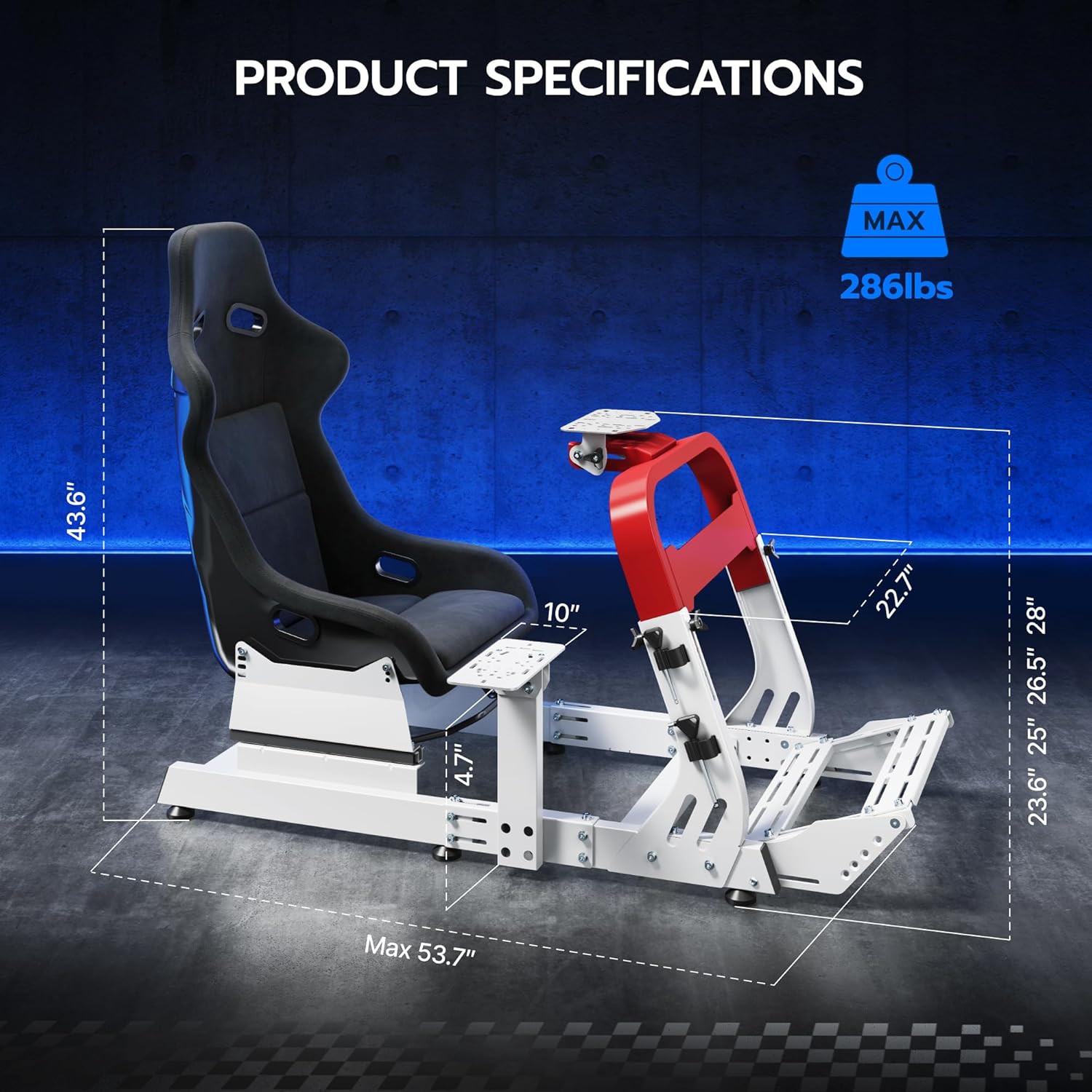 ARES WING Premium Sim Racing Cockpit with Seat, Adjustable Racing Simulator Cockpit for Formula & GT Style, Heavy Duty Sim Rig Cockpit Compatible with Fanatec, Thrustmaster, Logitech,Moza & SIMAGIC