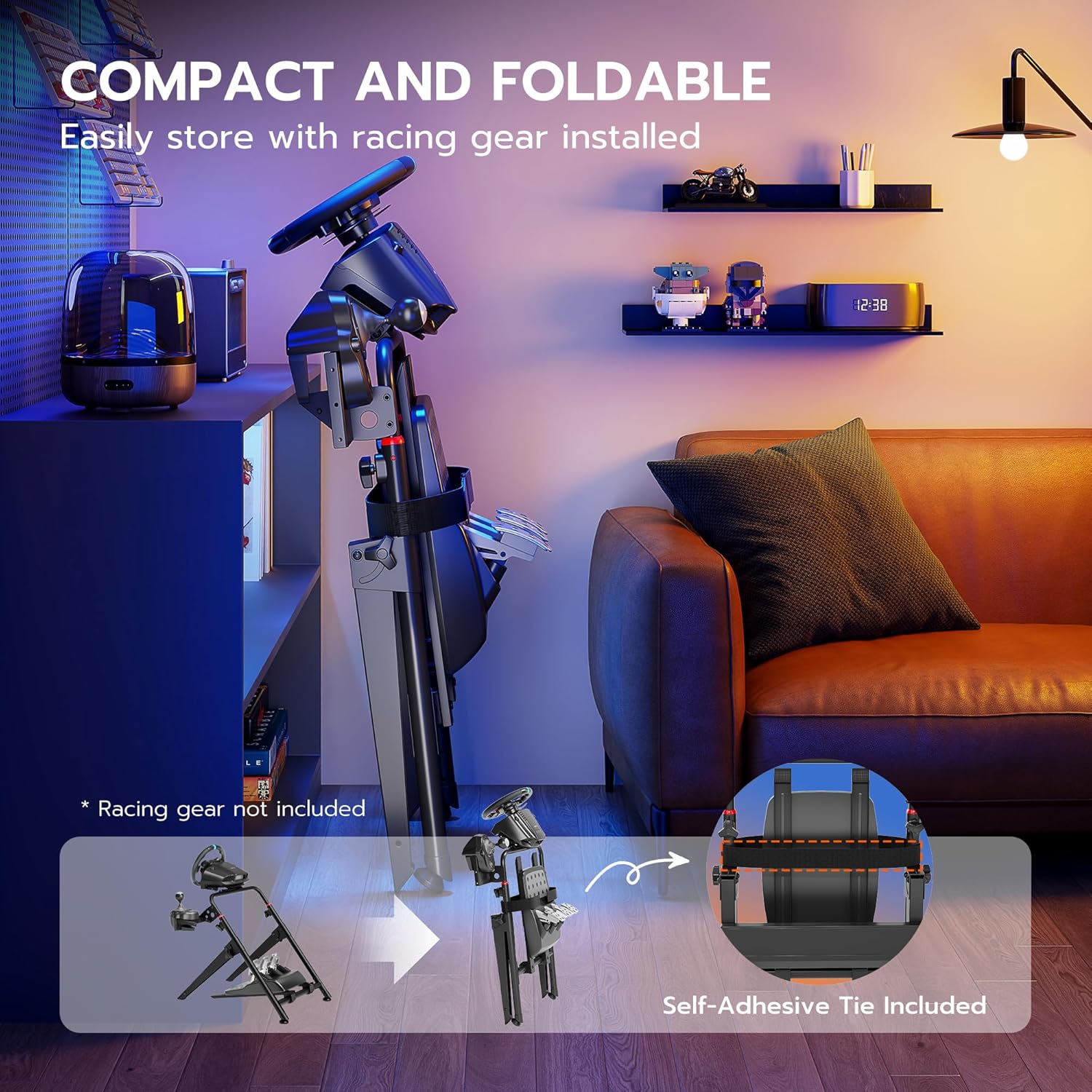 ARES WING Sim Racing Wheel Stand, Foldable Racing Simulator Cockpit, Formula and GT Sim Racing Cockpit Compatible with Fanatec, Thrustmaster, Logitech, Moza, Racing Games on PS5, PS4, Xbox and PC