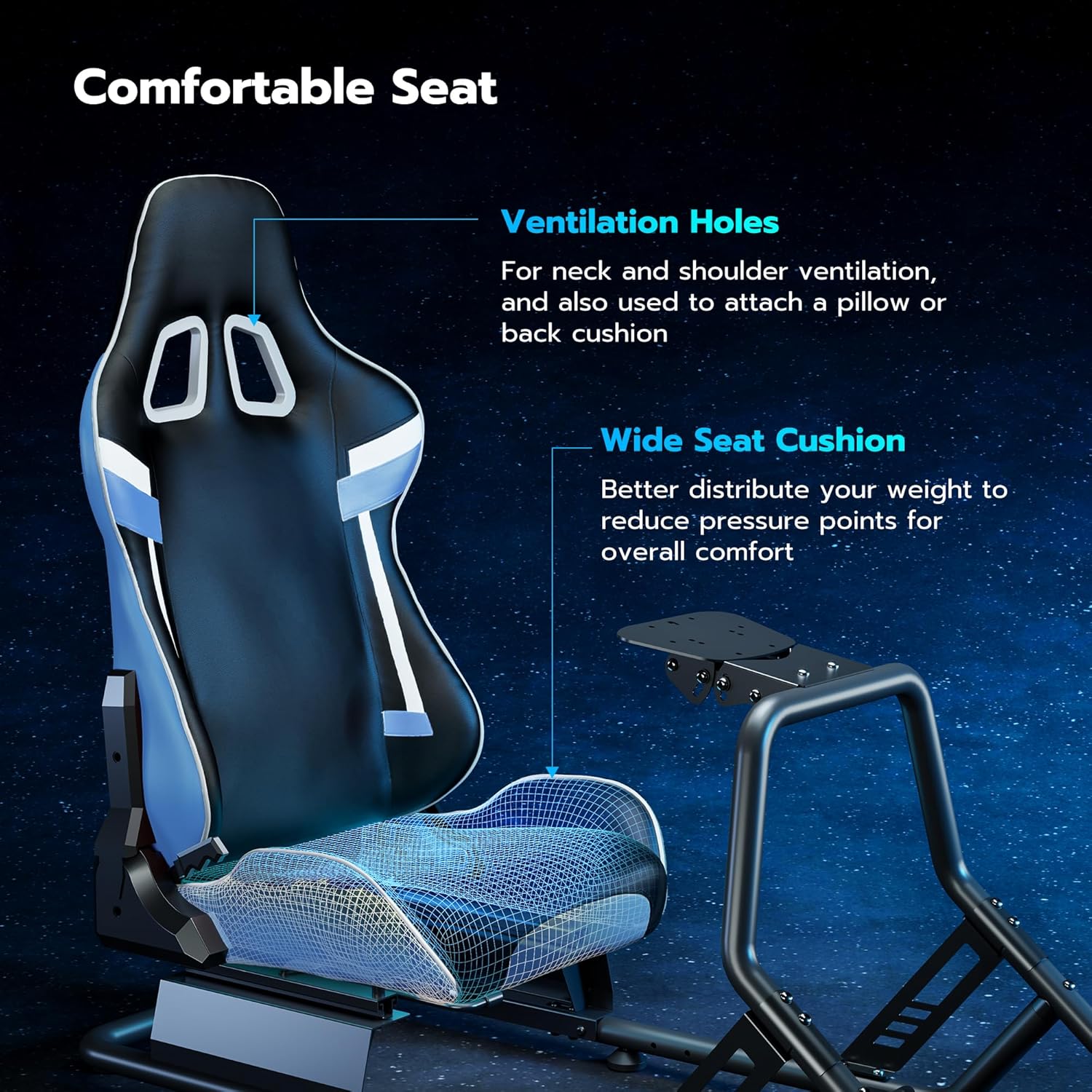 ARES WING Sim Racing Cockpit, Racing Wheel Stand with Seat, Formula and GT Racing Simulator Cockpit Compatible with Fanatec, Thrustmaster, Logitech, Moza Racing Games on PS5, PS4, Xbox and PC