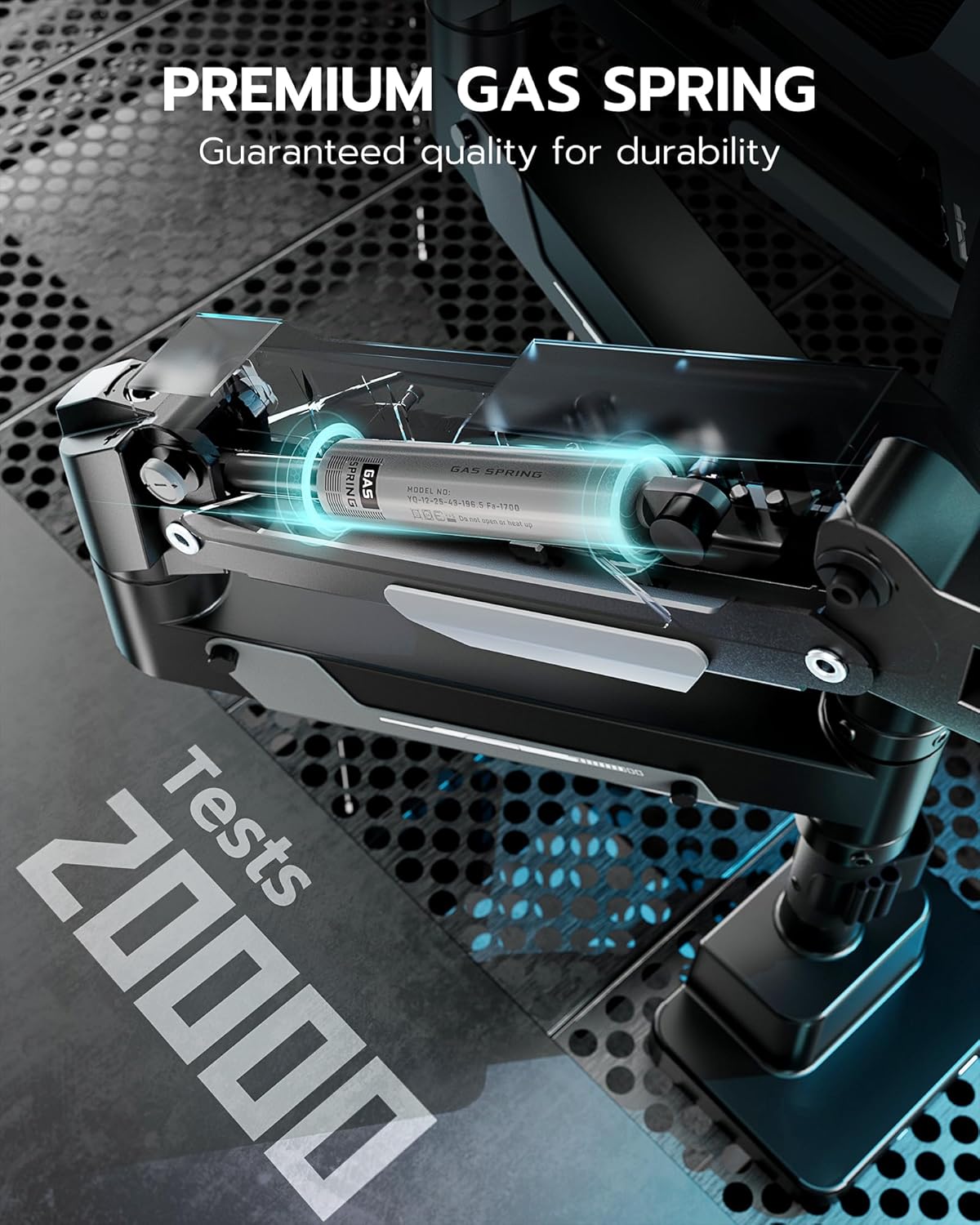 ARES WING Dual Monitor Mount, Adjustable Stacked Monitor Stand with USB A/C, Heavy Duty Gas Spring Monitor Desk Stand for 2 Monitors for 24-57 Inch Ultrawide Screen, 75/100/200 Vesa Mount, Black