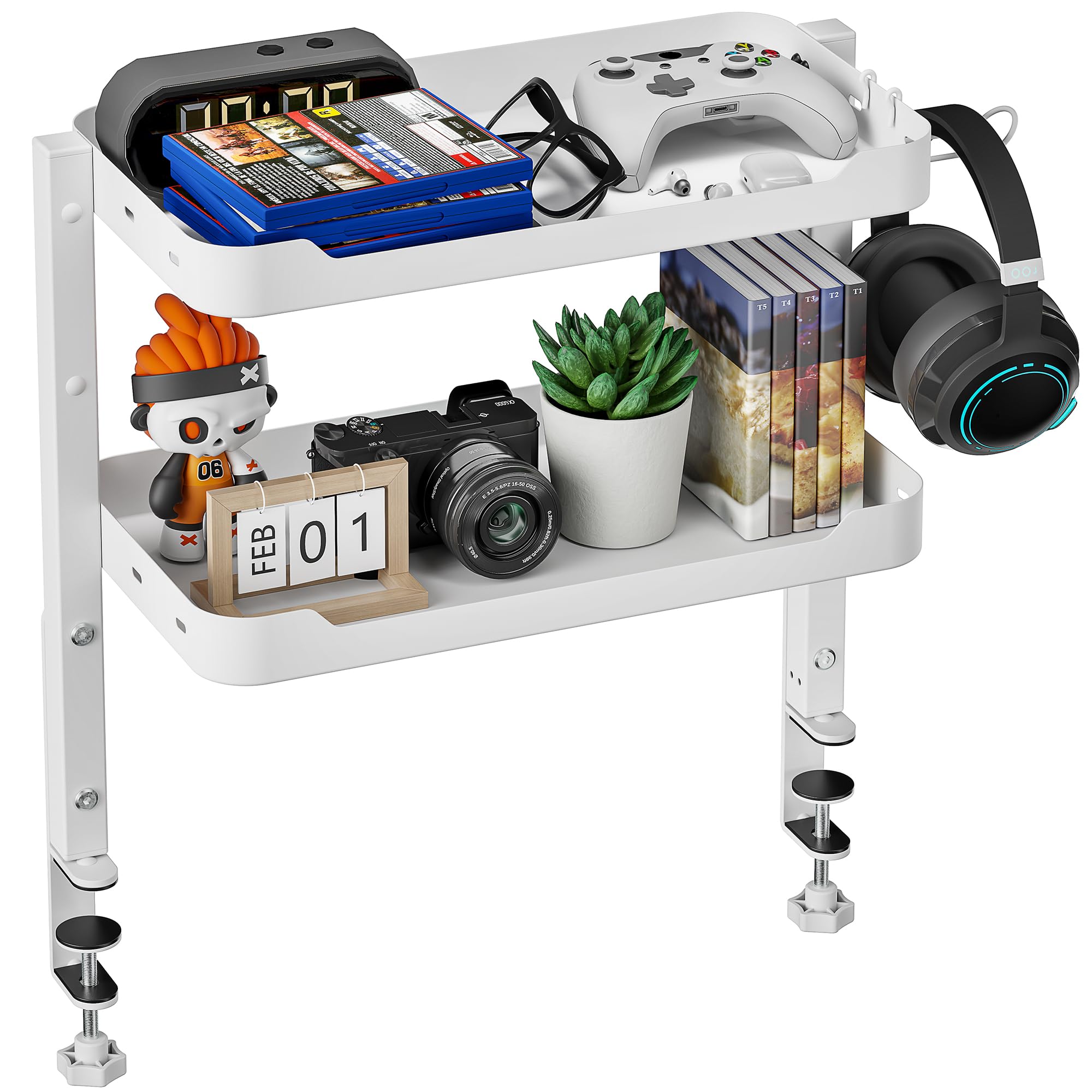2-Tier Clamp On Desk Shelf ARES WING