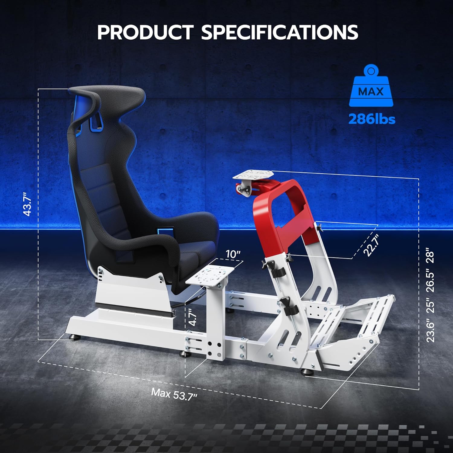 Premium Sim Racing Cockpit with Seat | GRS1008WH – ARES WING