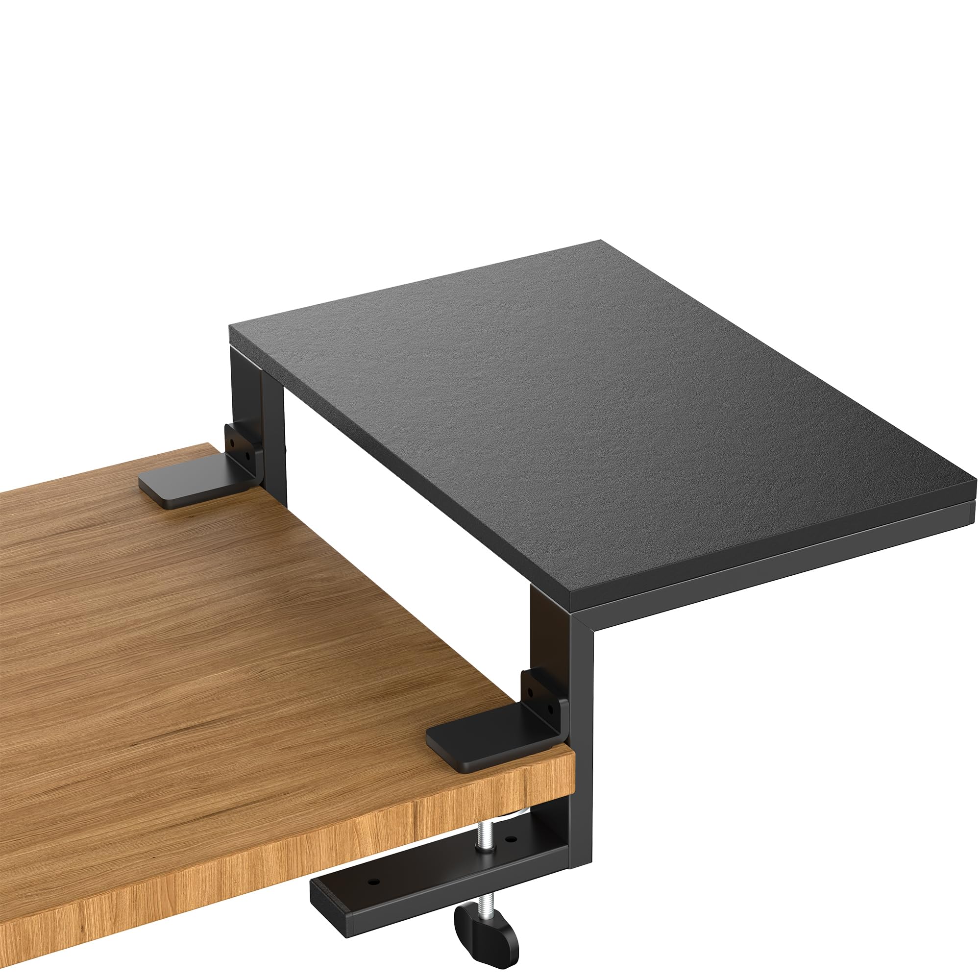 22 inches Desk Extender Shelf, 22"x 9.8" Versatile Clamp on Desk Shelf, Heavy Duty Desktop Organizer for Gaming and Office Accessories, Black