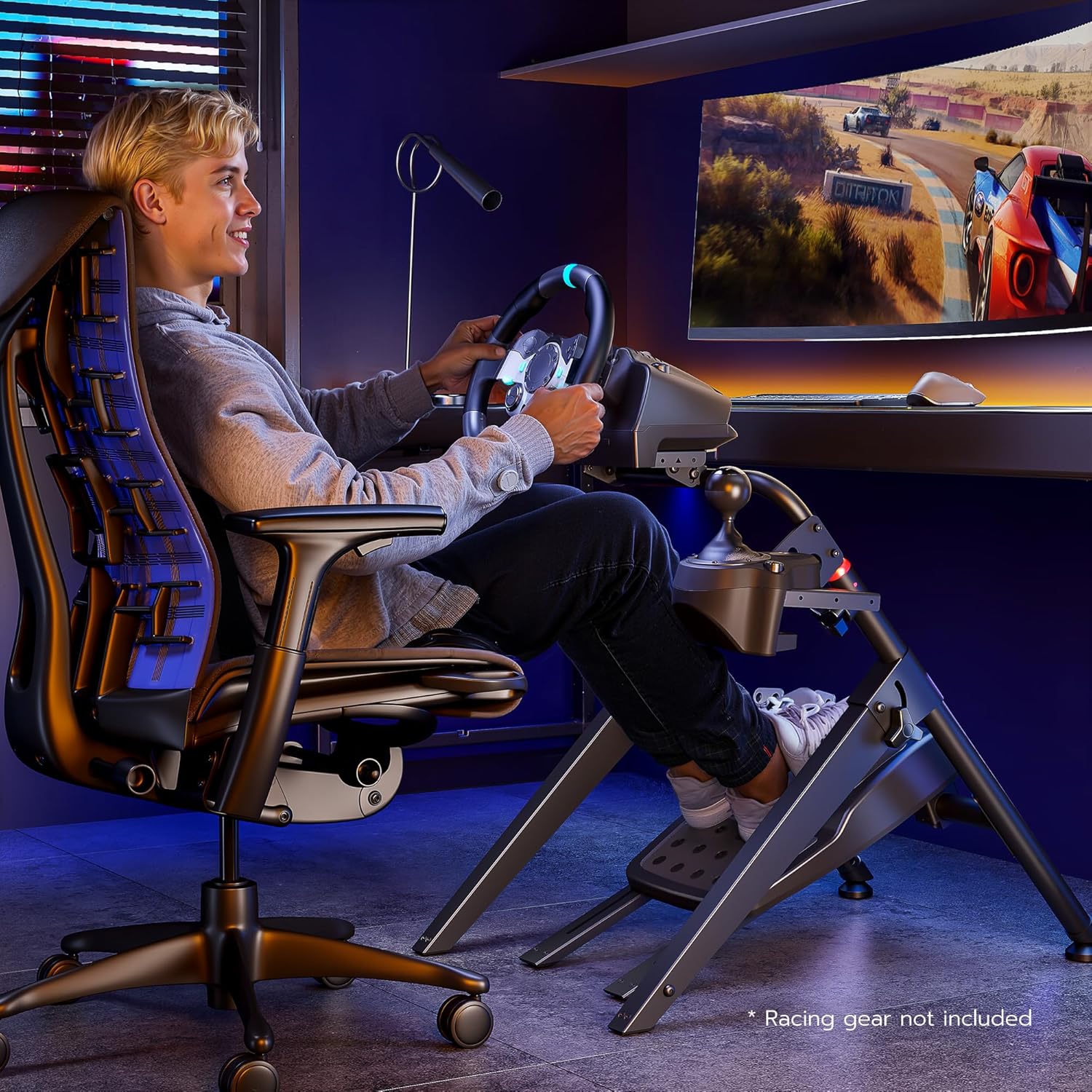 ARES WING Sim Racing Wheel Stand, Foldable Racing Simulator Cockpit, Formula and GT Sim Racing Cockpit Compatible with Fanatec, Thrustmaster, Logitech, Moza, Racing Games on PS5, PS4, Xbox and PC