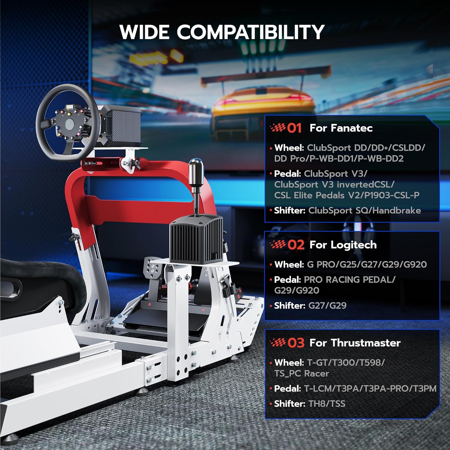 ARES WING Premium Sim Racing Cockpit with Seat, Adjustable Racing Simulator Cockpit for Formula & GT Style, Heavy Duty Sim Rig Cockpit Compatible with Fanatec, Thrustmaster, Logitech,Moza & SIMAGIC
