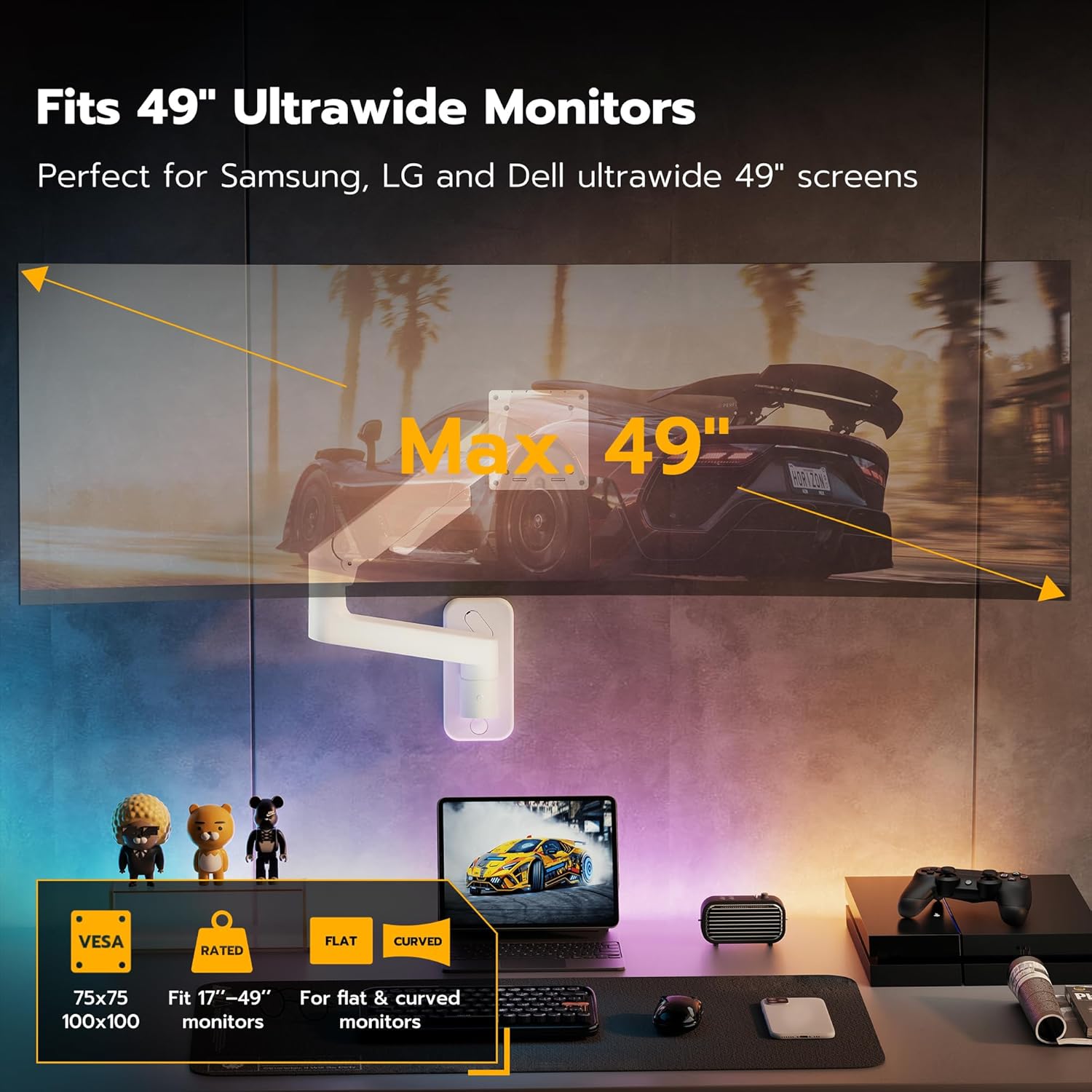 Wall Mount Monitor Arm ARES WING