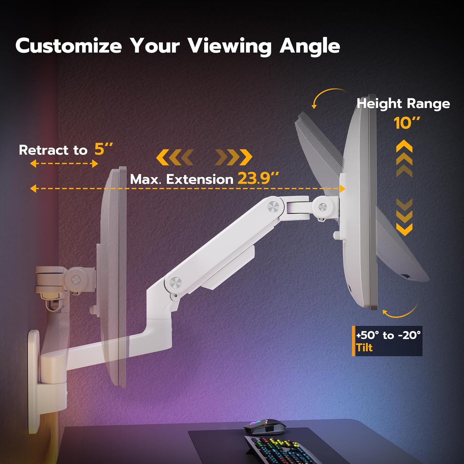 Wall Mount Monitor Arm ARES WING