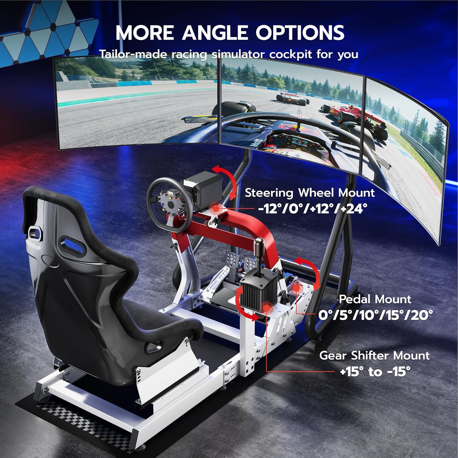 ARES WING Premium Sim Racing Cockpit with Seat, Adjustable Racing Simulator Cockpit for Formula & GT Style, Heavy Duty Sim Rig Cockpit Compatible with Fanatec, Thrustmaster, Logitech,Moza & SIMAGIC