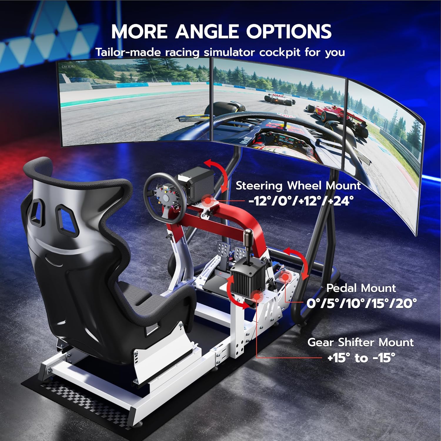 Premium Sim Racing Cockpit with Seat | GRS1008WH – ARES WING