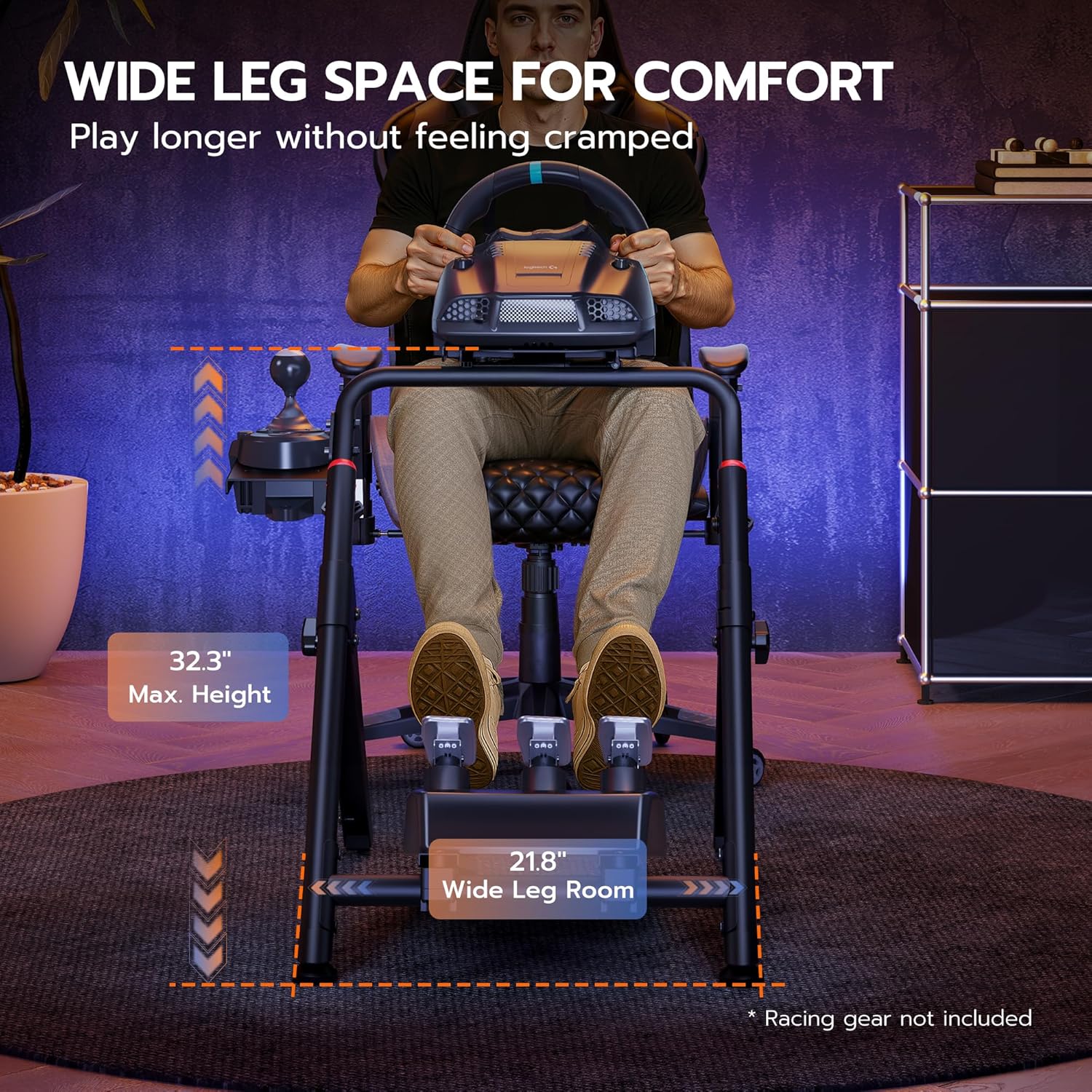 ARES WING Sim Racing Wheel Stand, Foldable Racing Simulator Cockpit, Formula and GT Sim Racing Cockpit Compatible with Fanatec, Thrustmaster, Logitech, Moza, Racing Games on PS5, PS4, Xbox and PC